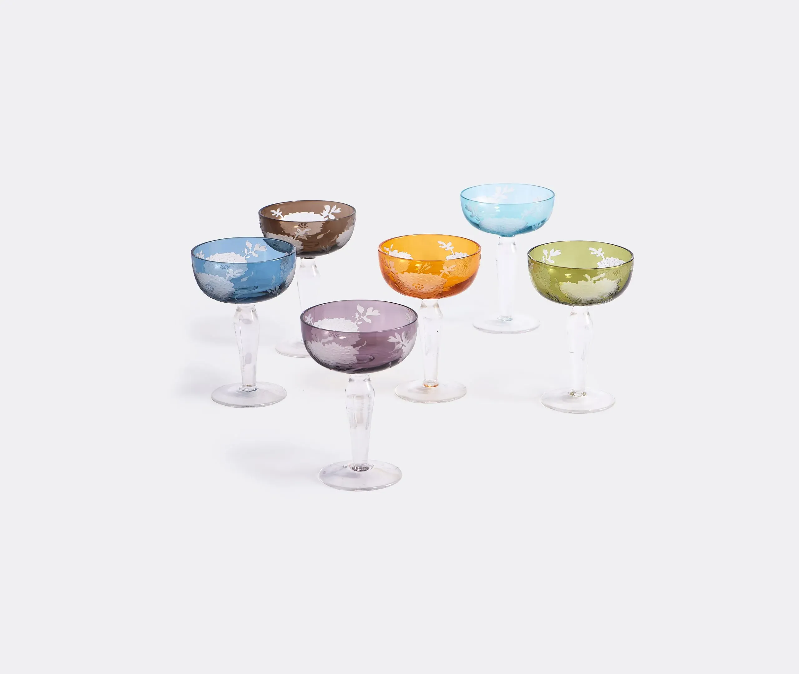 6-Piece Coupe Glass Set - Multicolor, Glass image