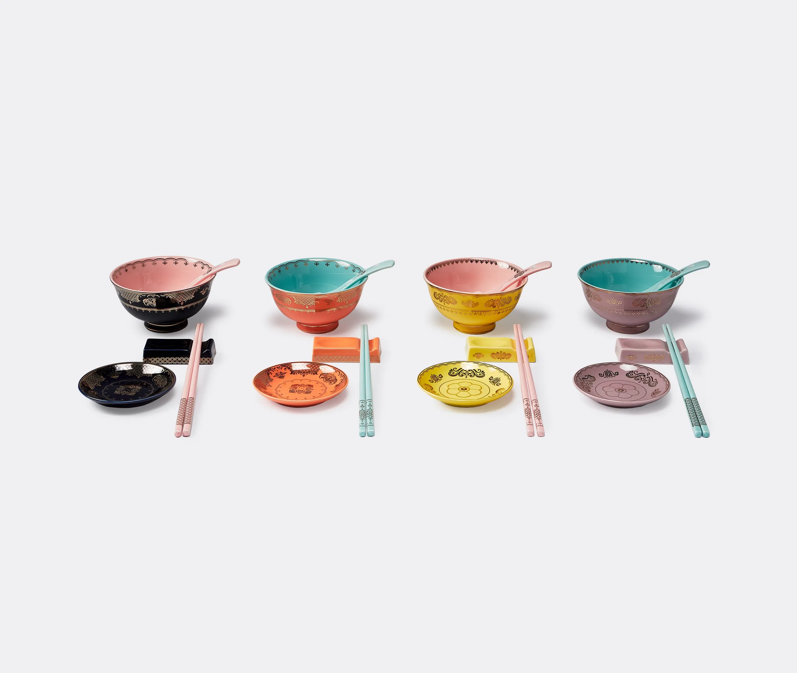 Asian Bowl Set with Accessories - Multicolor image