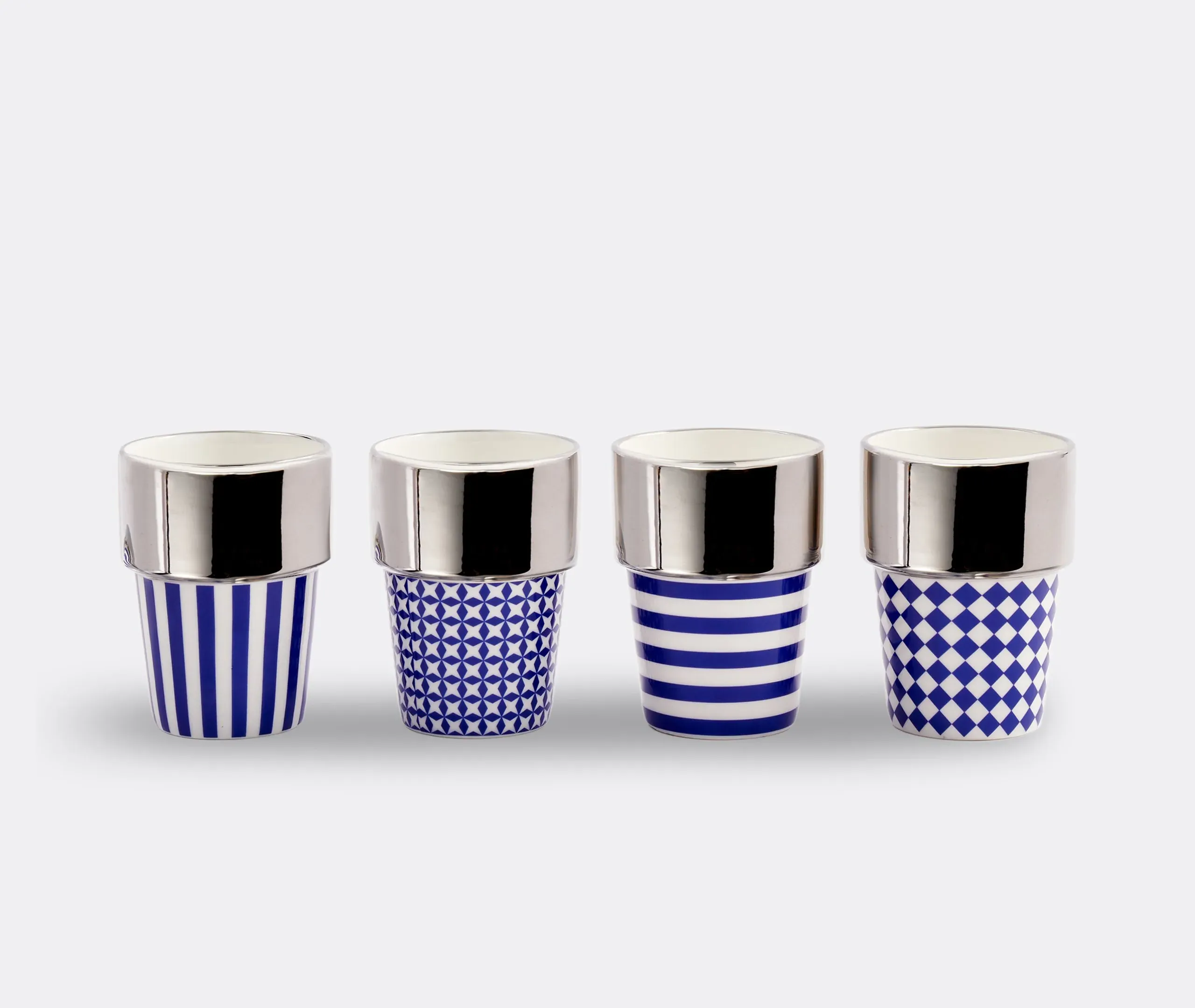 Aunty Mug Set of Four with Lids - Dark Blue image