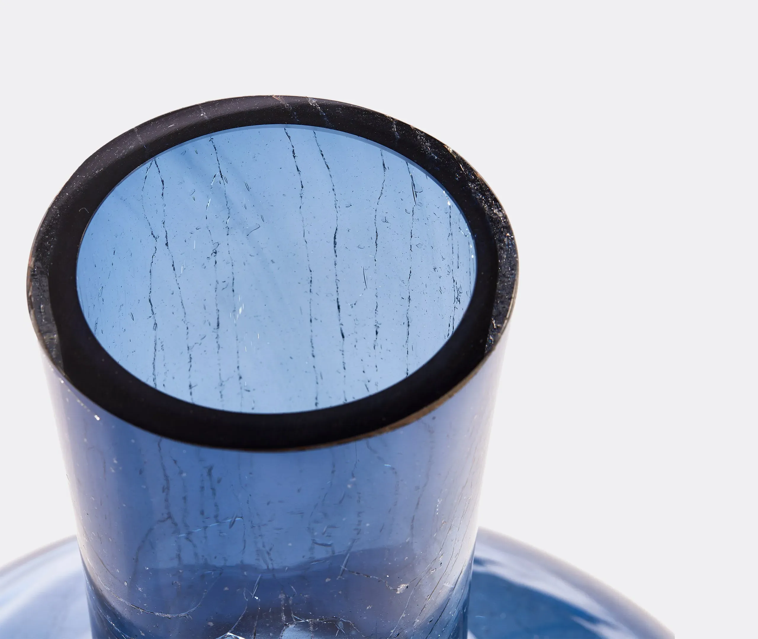 Ball Body Large Vase - Blue, Glass