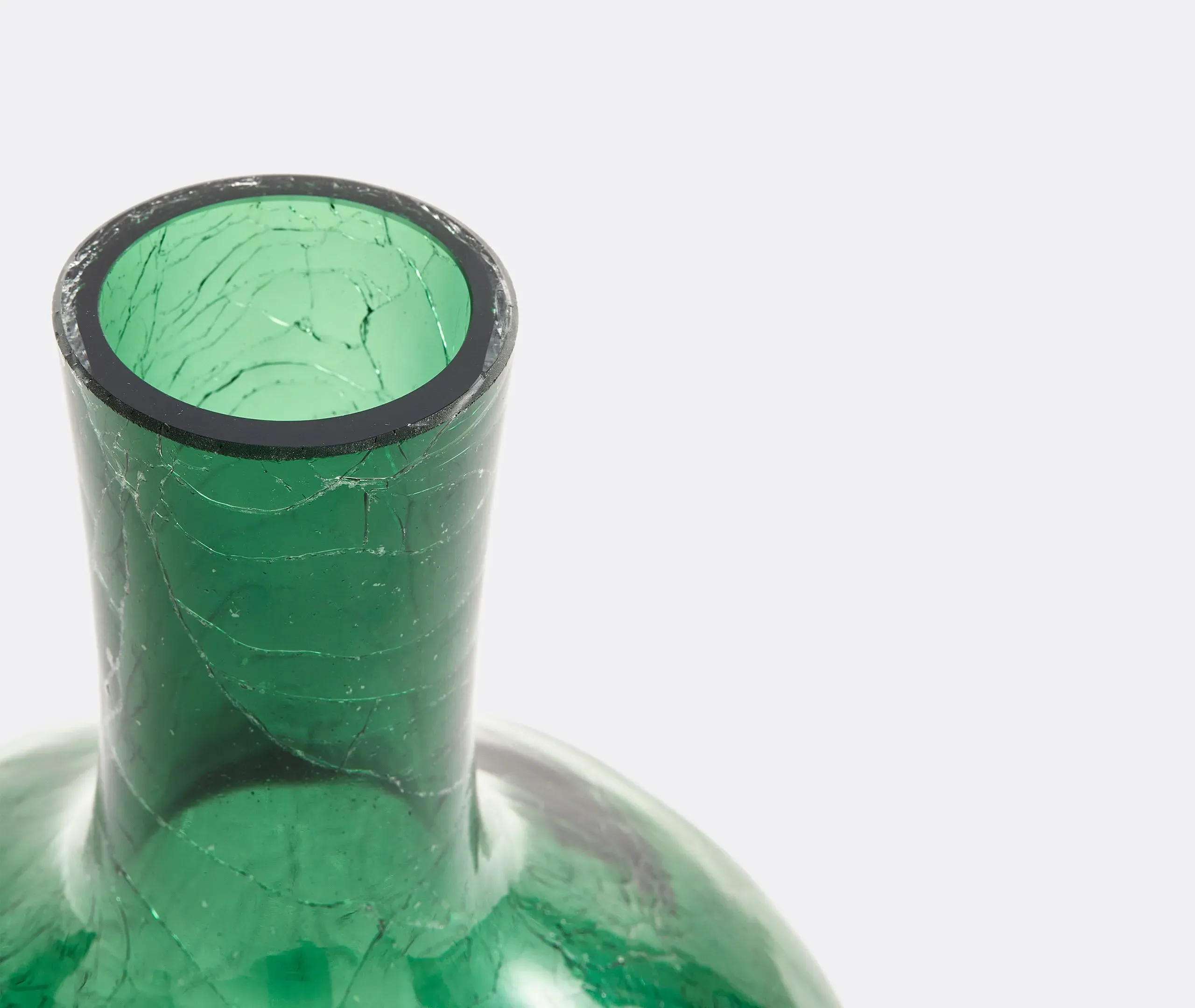 Ball Body Small Vase - Dark Green, Glass