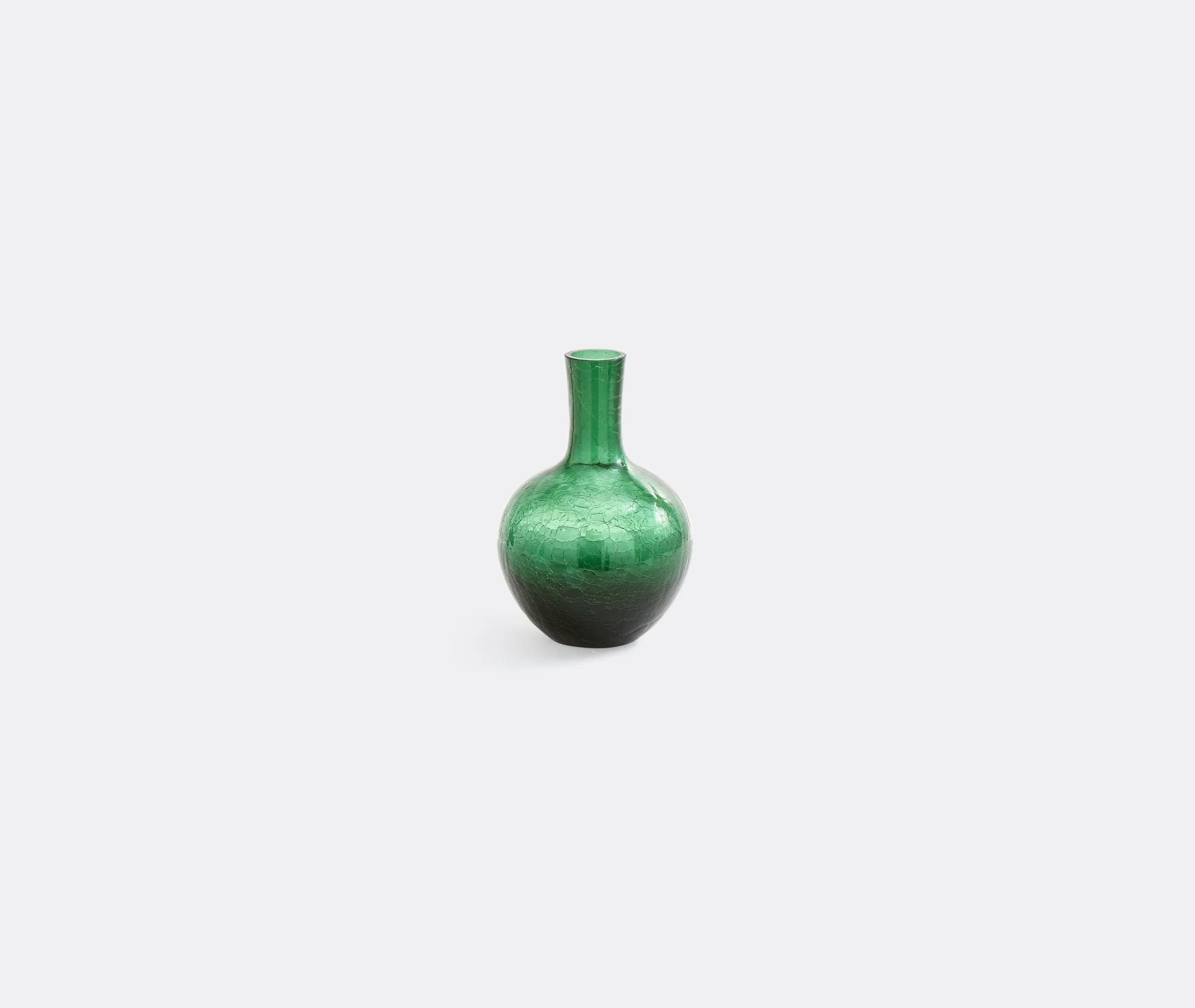 Ball Body Small Vase - Dark Green, Glass