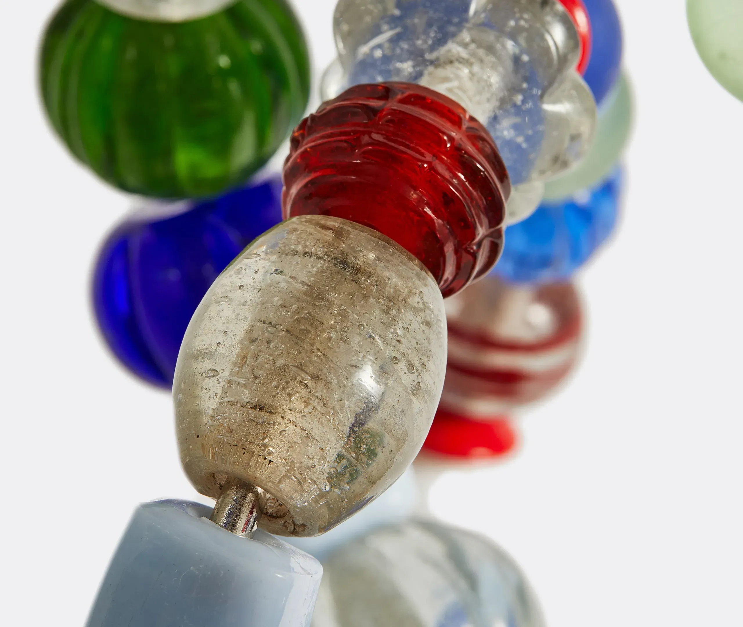 Beads Candle Holder - Multicolor, Glass