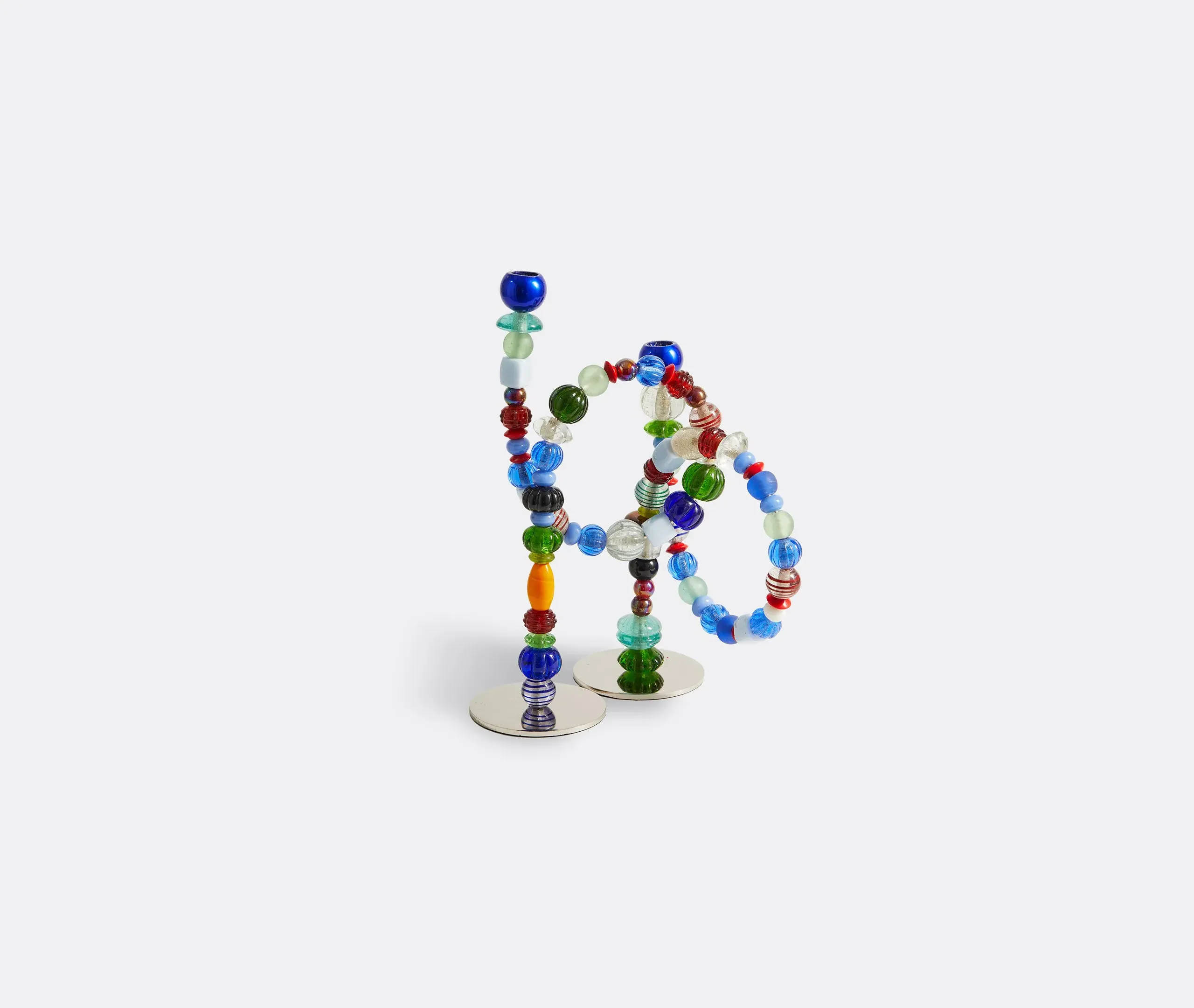 Beads Candle Holder - Multicolor, Glass