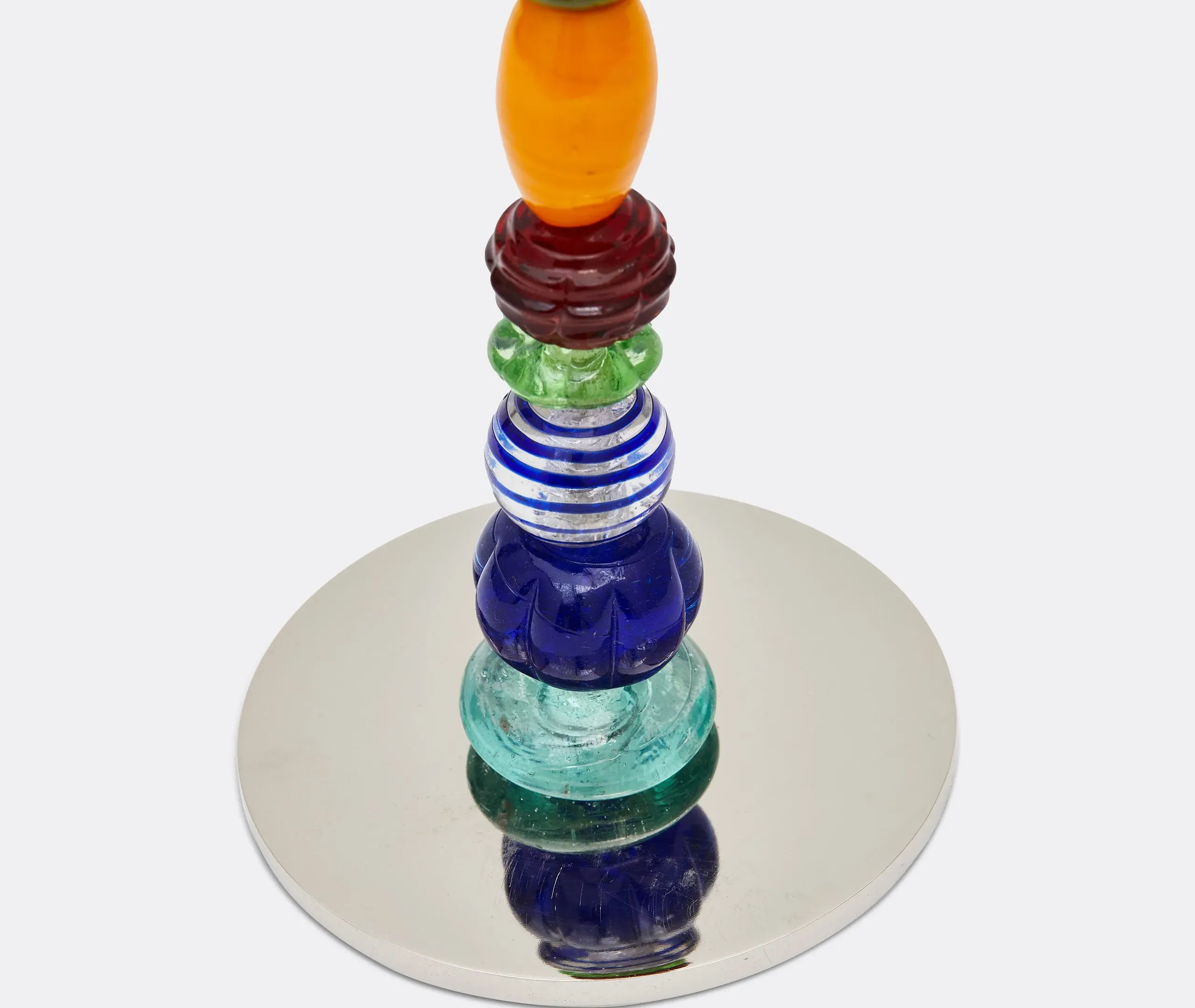 Beads Candle Holder - Multicolor, Glass