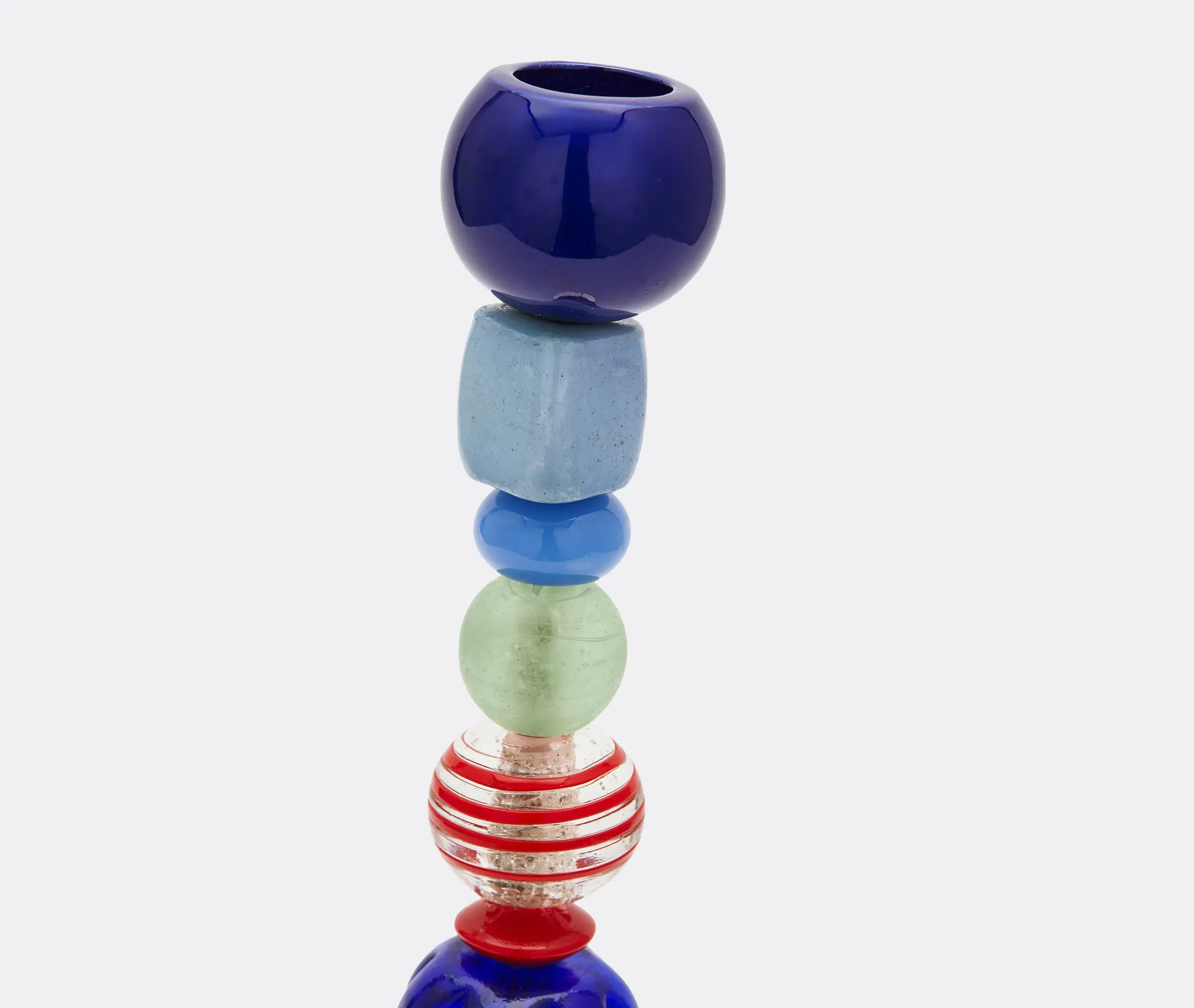 Beads Candle Holder - Multicolor, Glass