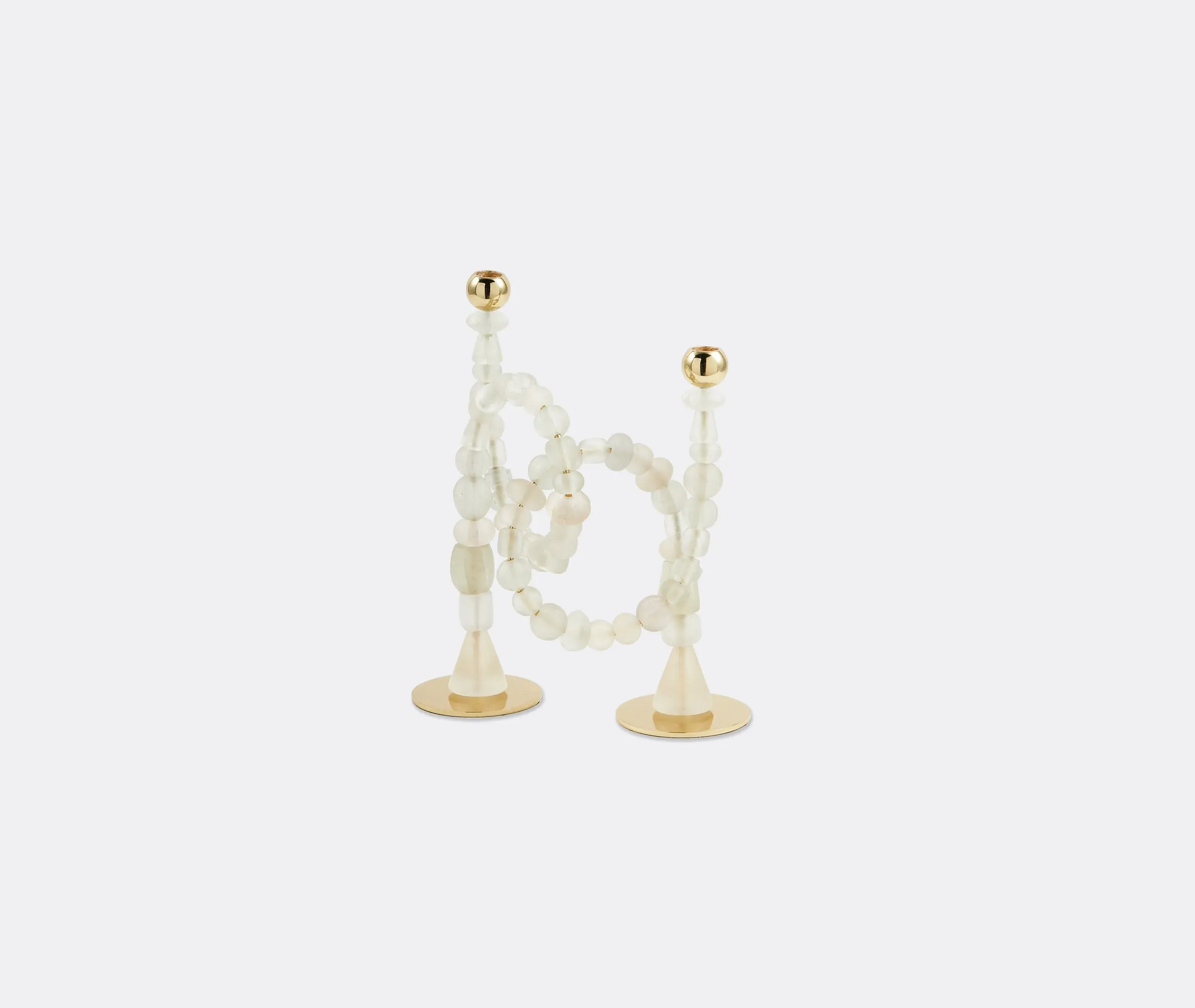 Beads Multiplex Candle Holder - White