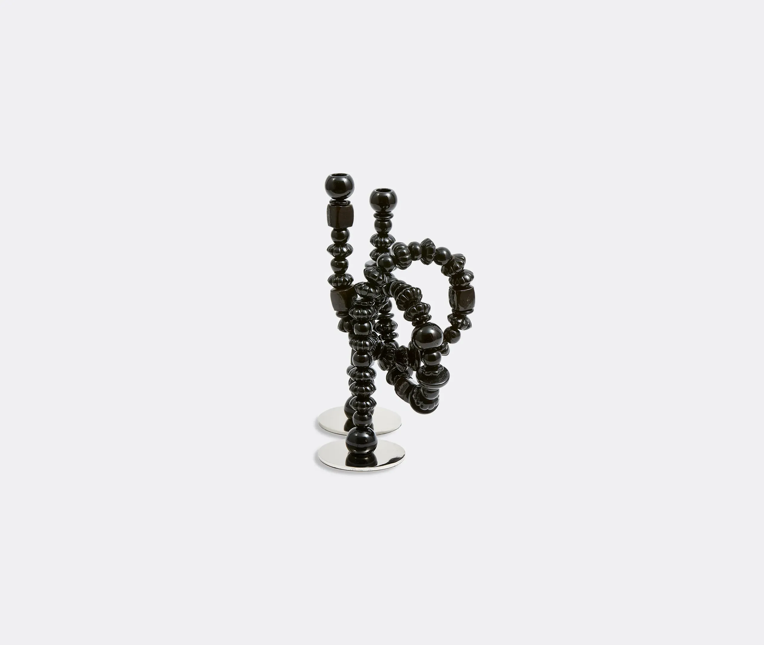 Beads Sculptural Candle Holder - Black