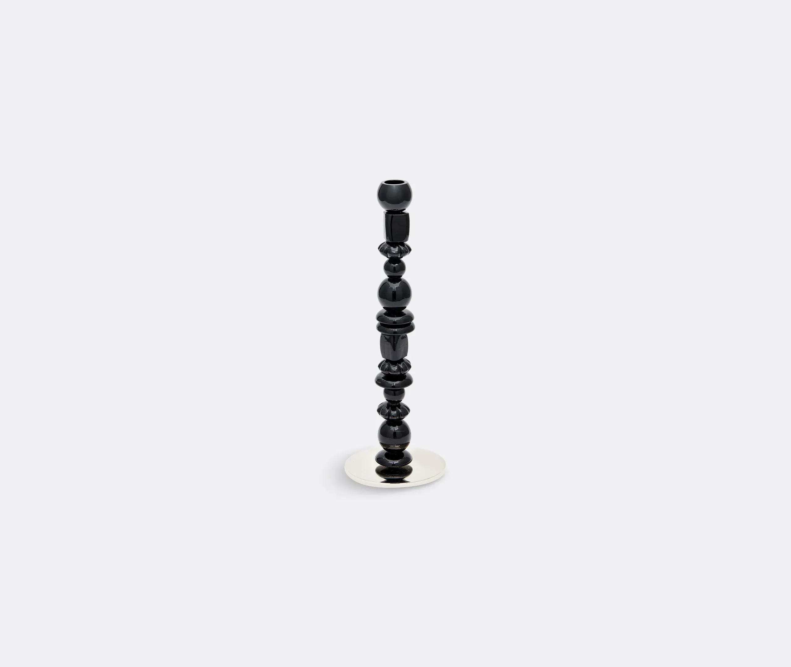 Beads Sculptural Candle Holder - Black image