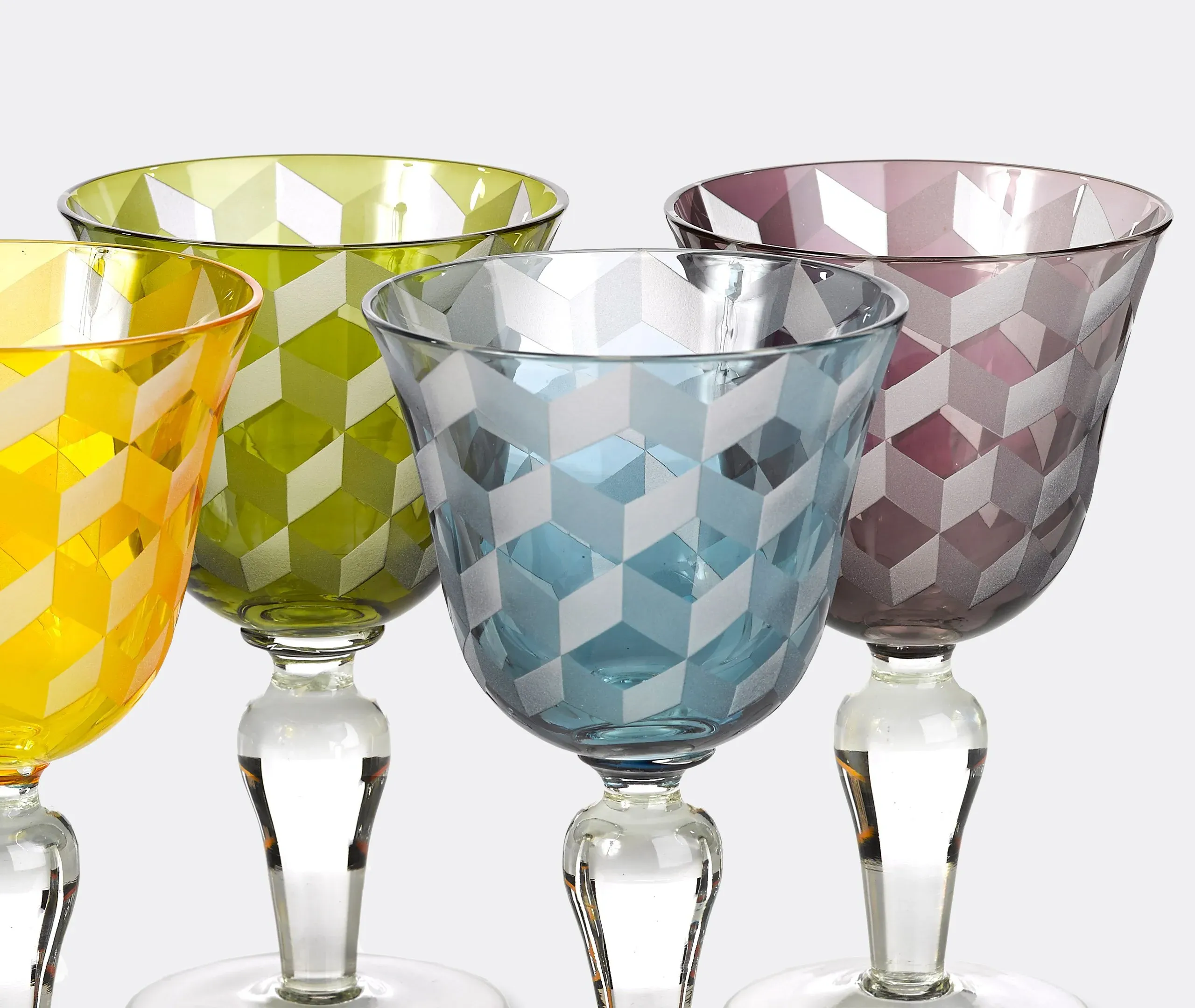 Blocks Wine Glass Set of Six - Multicolor