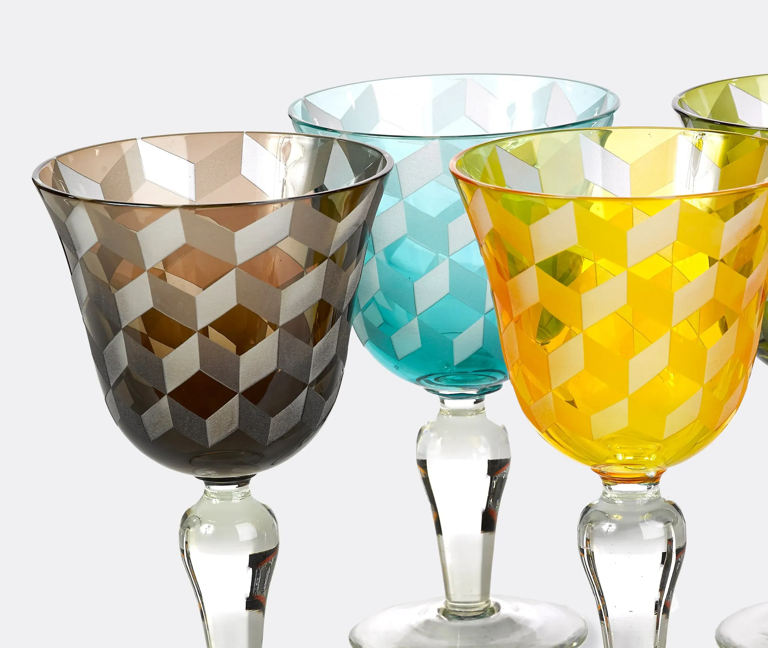 Blocks Wine Glass Set of Six - Multicolor