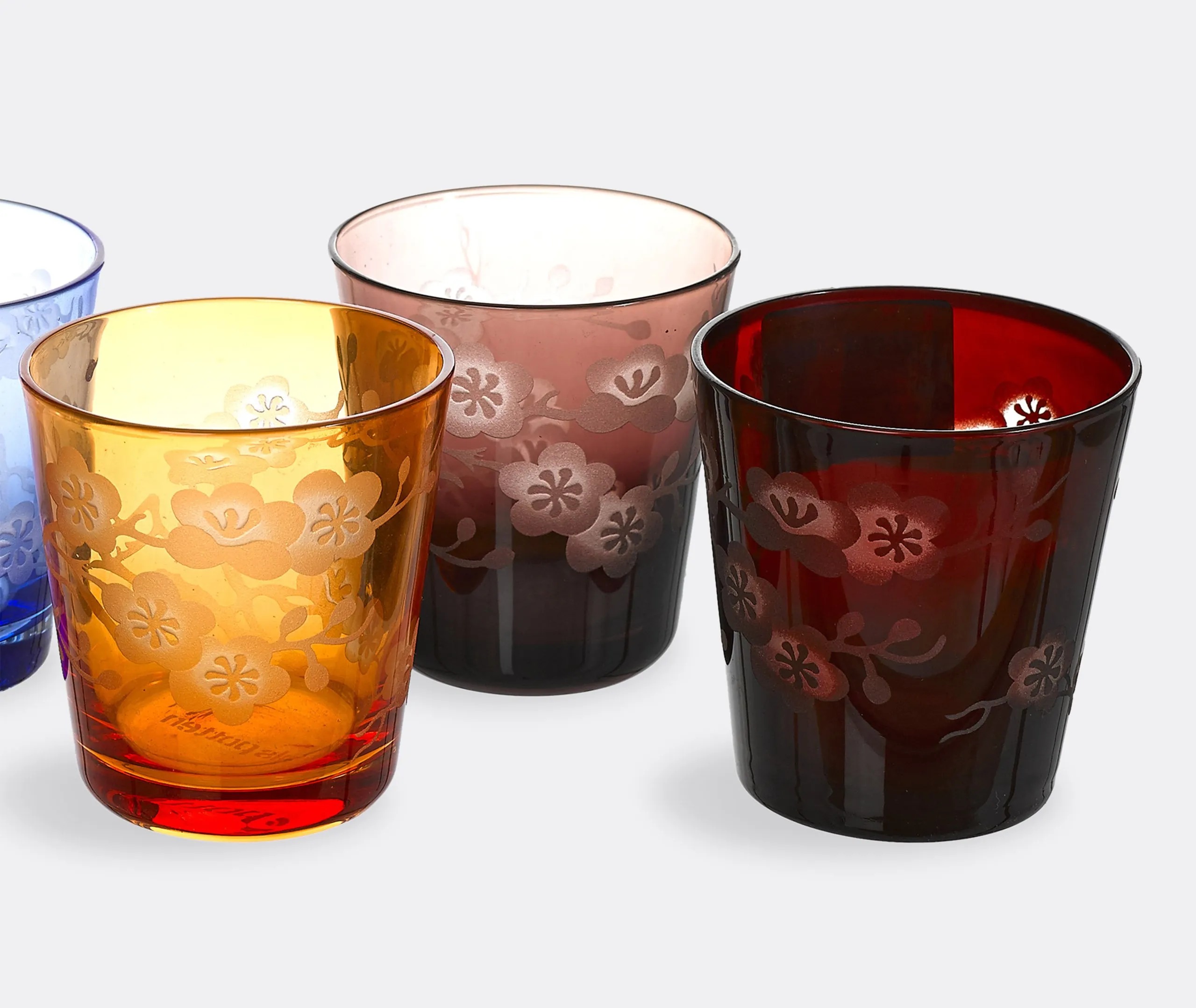 Blossom Tumbler Set of Six - Multicolor, Glass