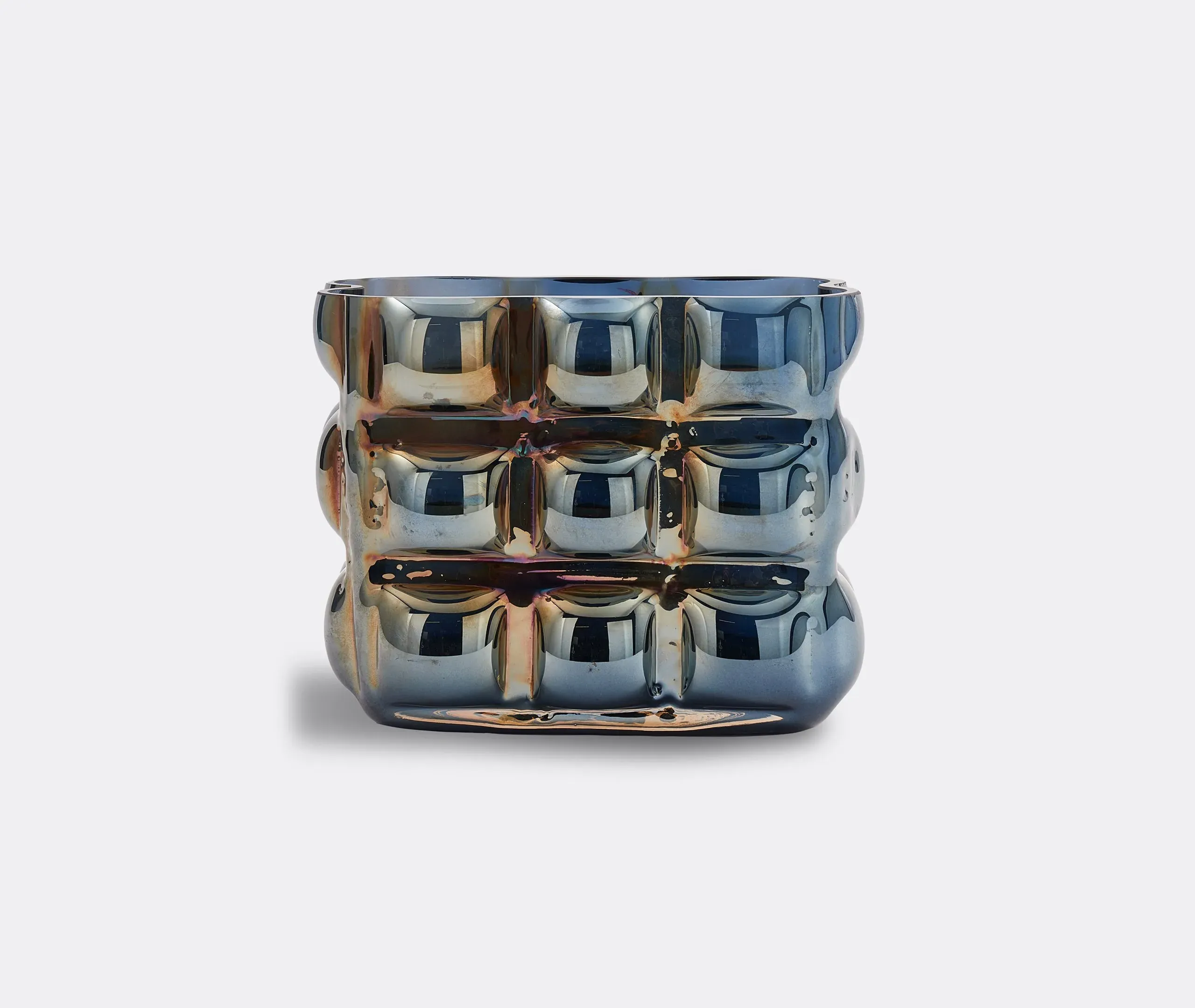Bubble Textured Vase - Dark Blue, Glass