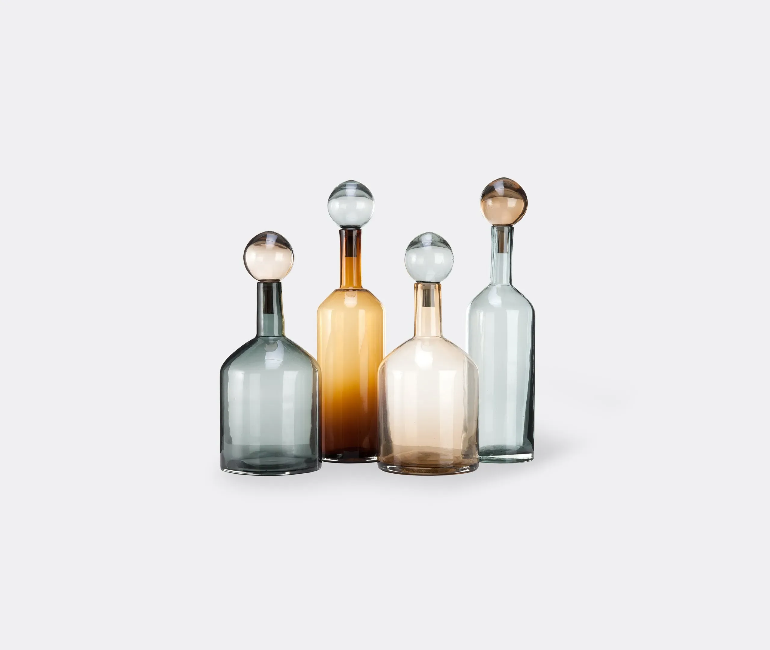 Bubbles & Bottles Chic Mix Set of Four Decorative Objects - Cognac image