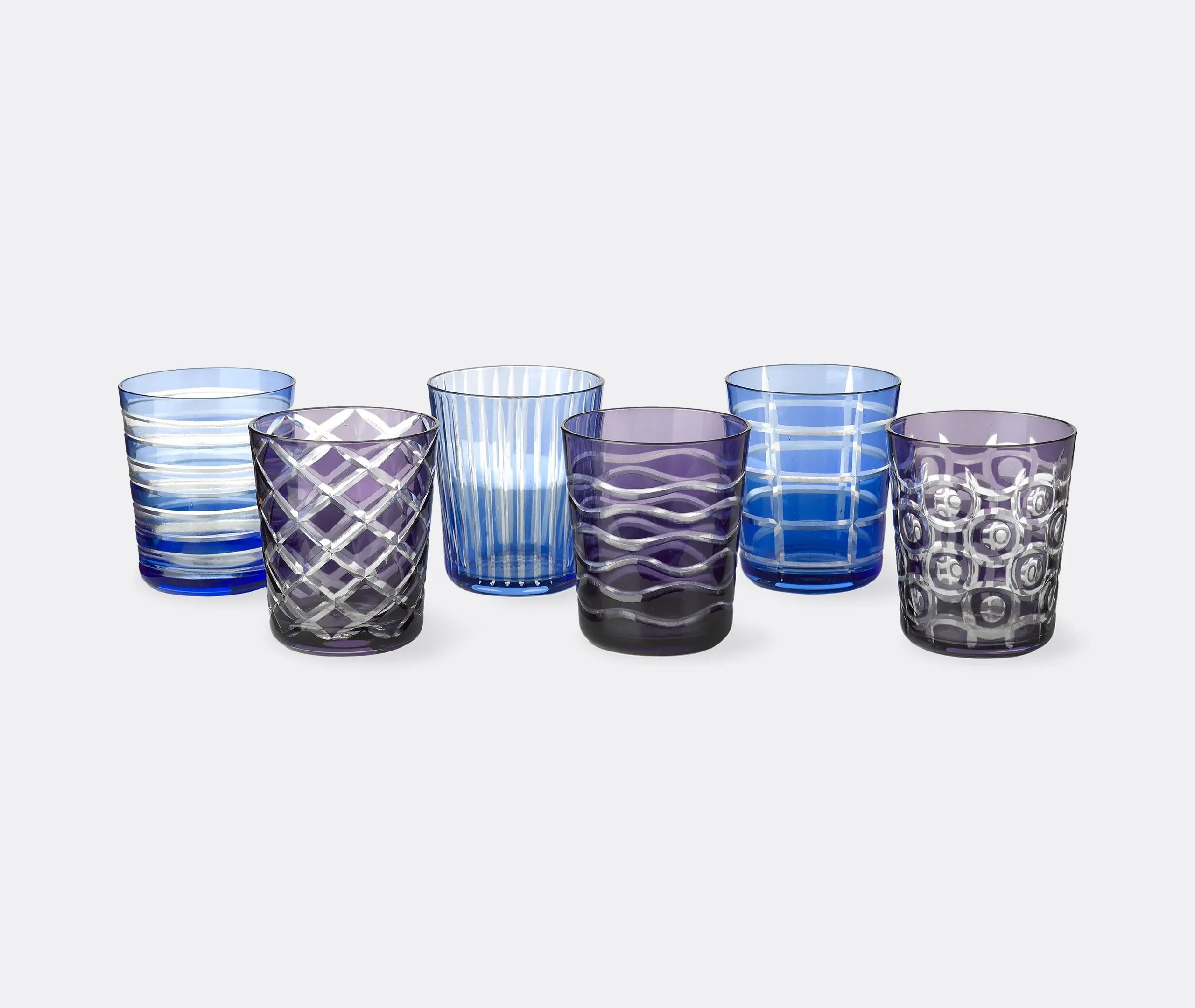 Cobalt Tumblers Set of Six - Multicolor, Glass