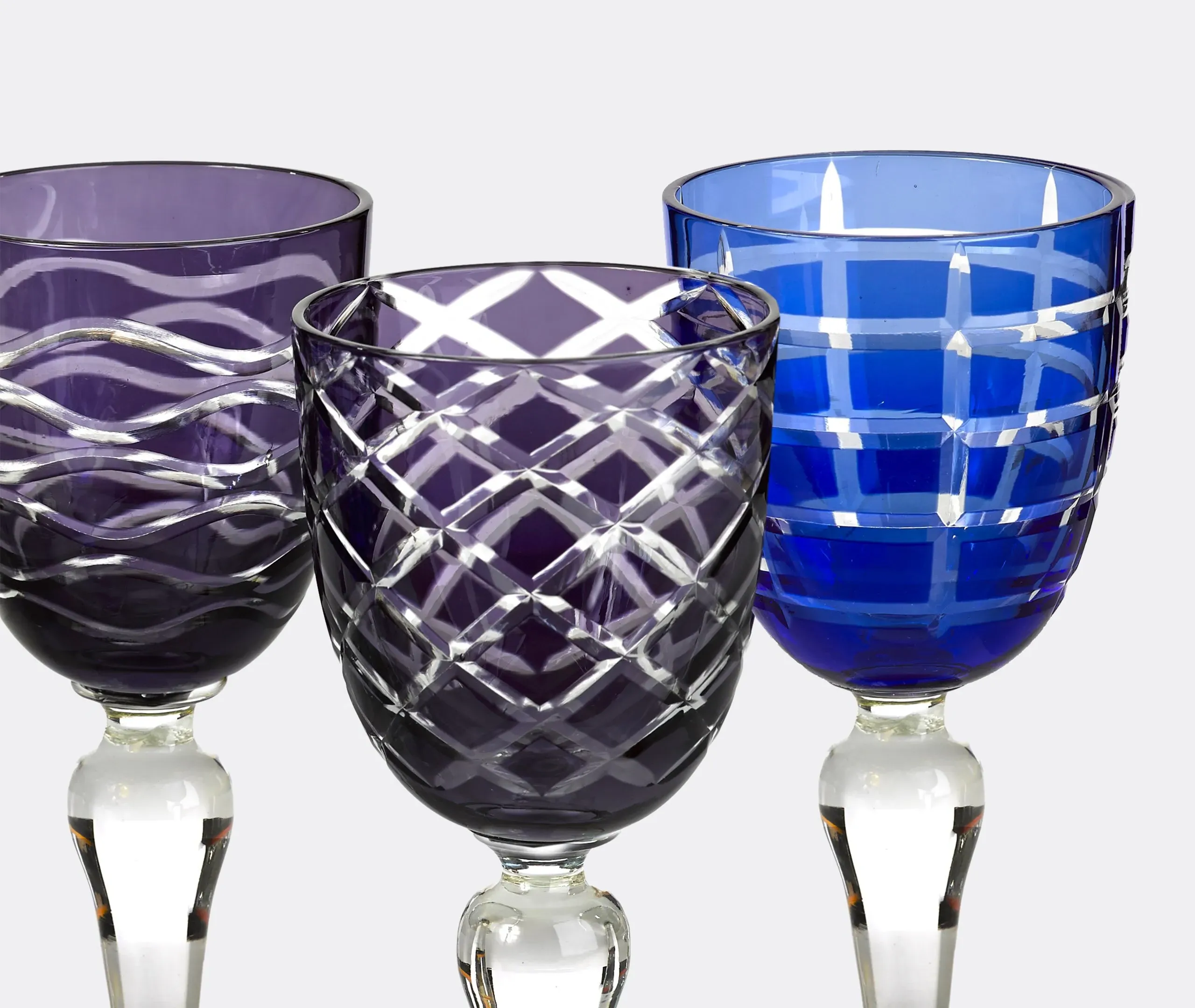 Cobalt Wine Glass Set of Six - Multicolor