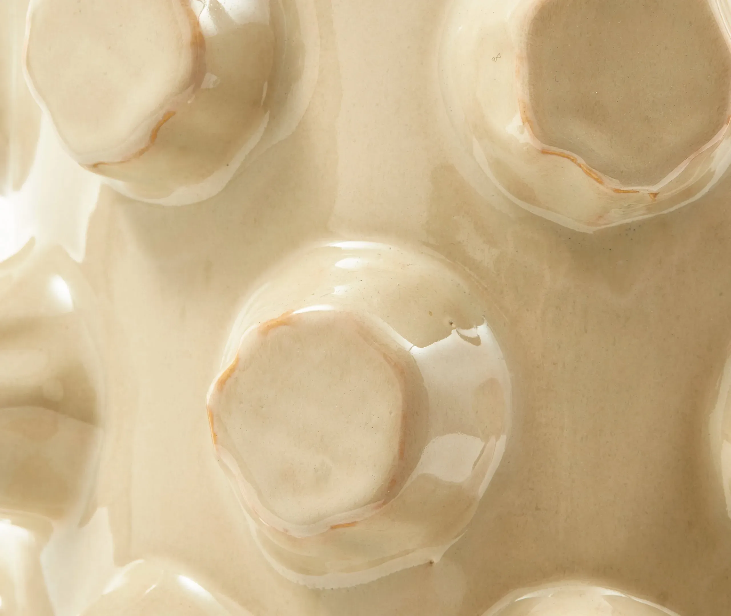 Cylindrical Structure Vase - Beige, Ceramic