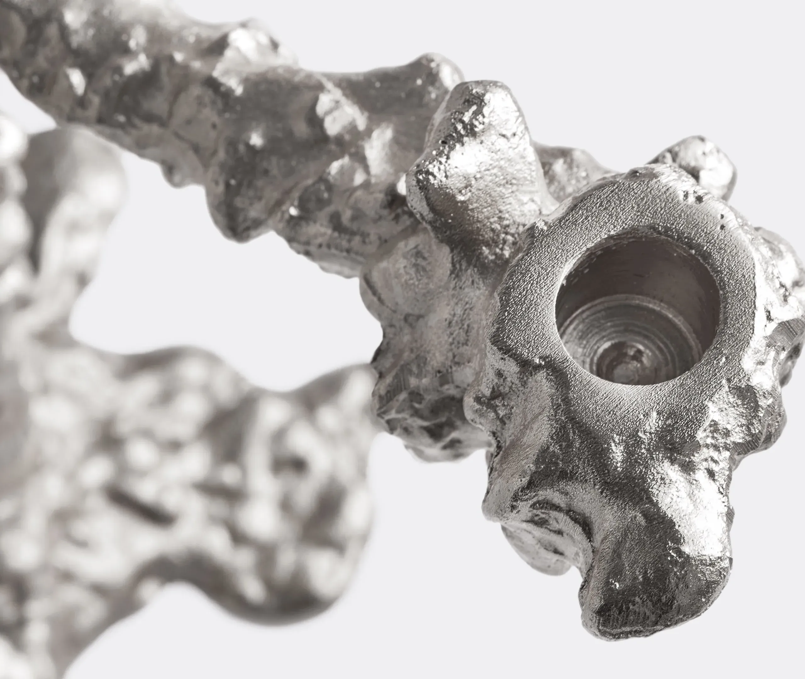 Drip Four Arms Candle Holder - Silver, Aluminum