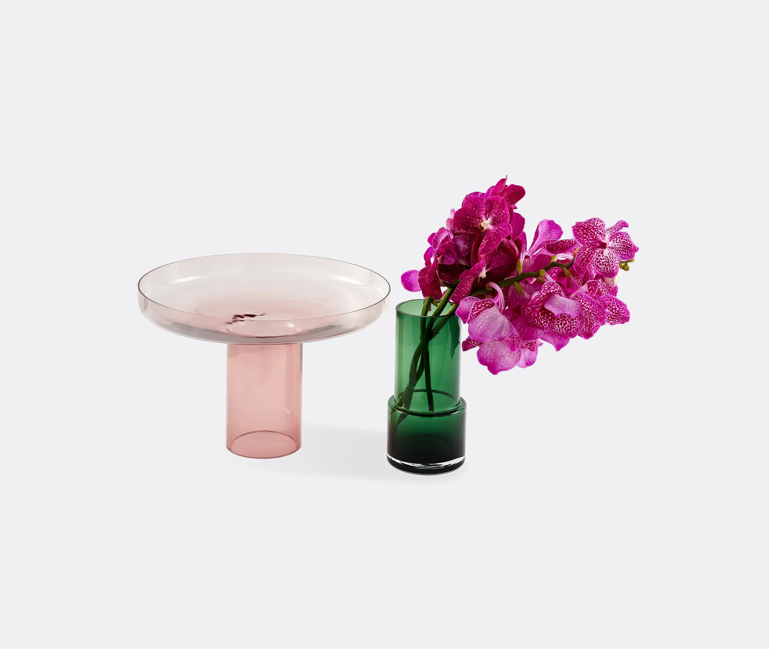 Formy Disk Vase - Pink and Green, Glass