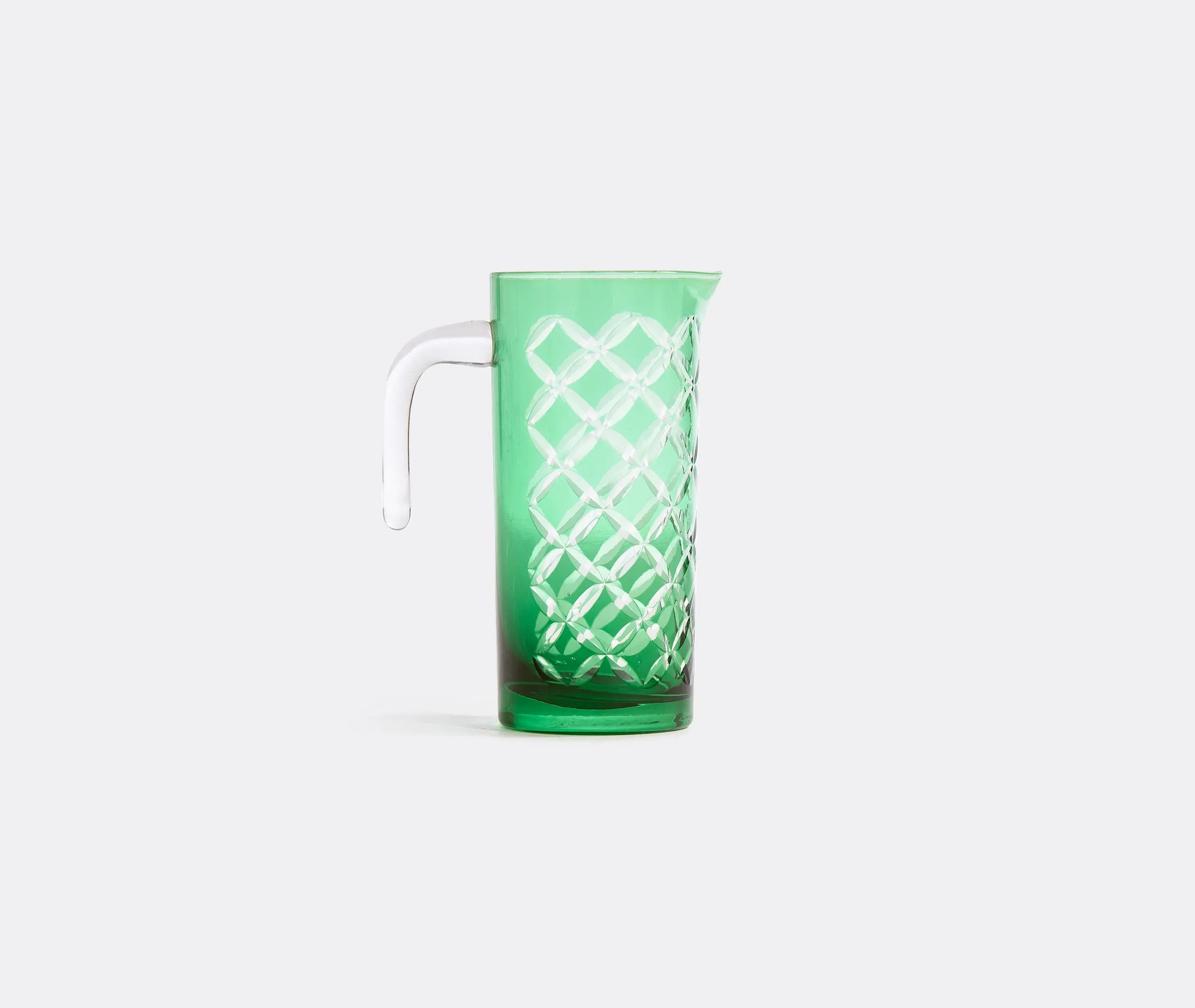 Geometric Pitcher with Sandblasted Design - Green image