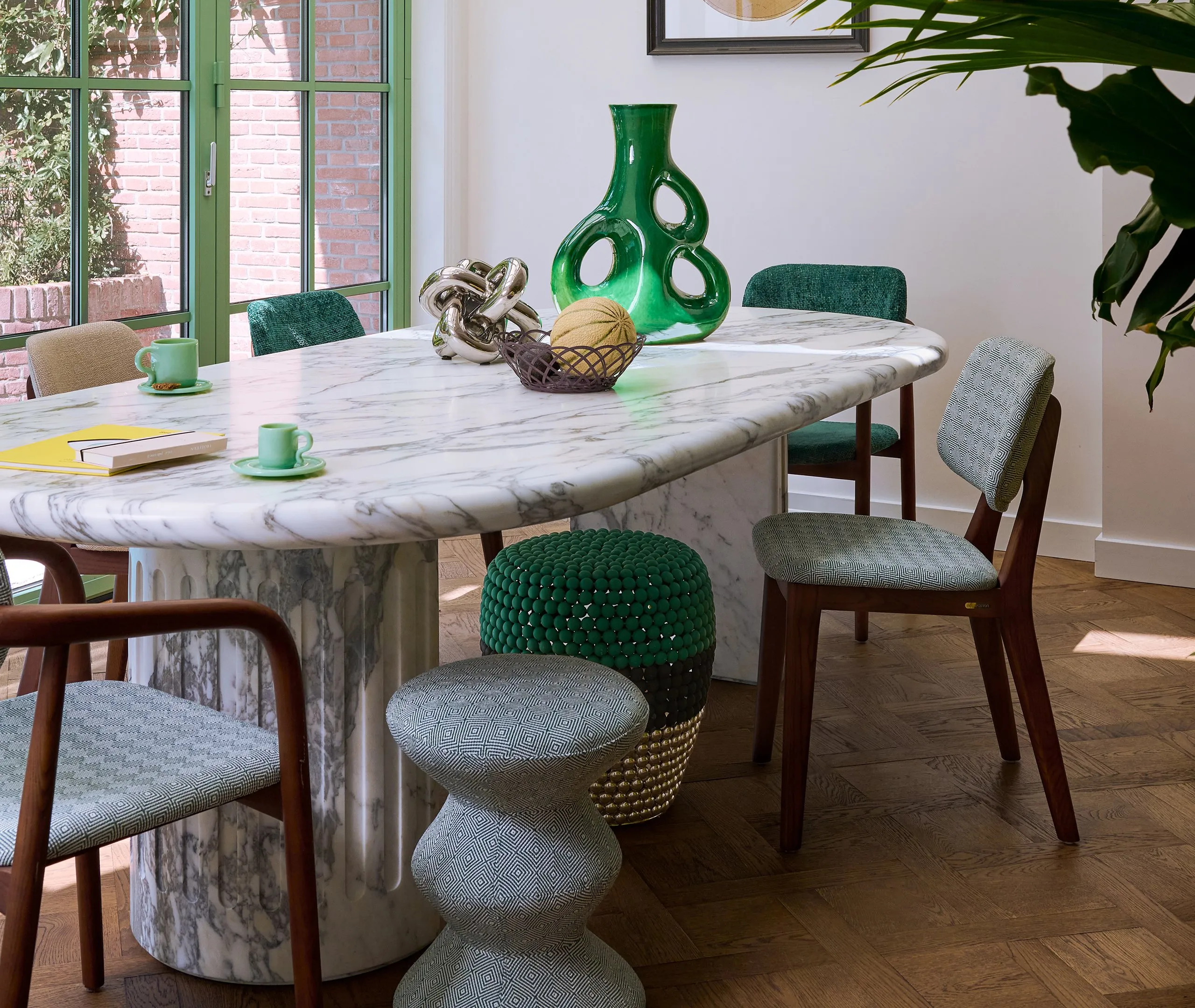 Gobi Cappuccino Mug Set of Two - Light Green, Glass