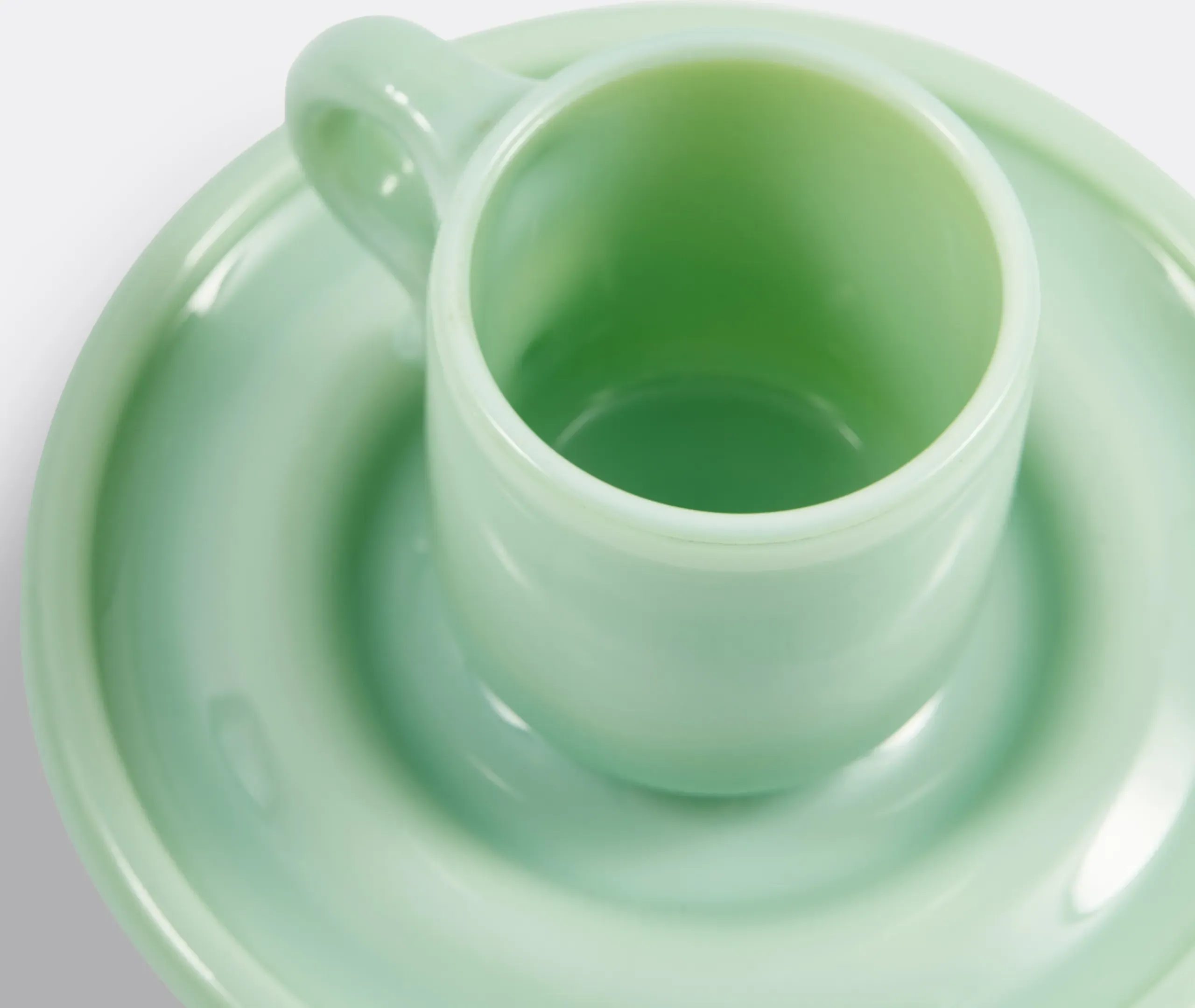 Gobi Espresso Cup Set of Two - Light Green, Pressed Glass alternate view