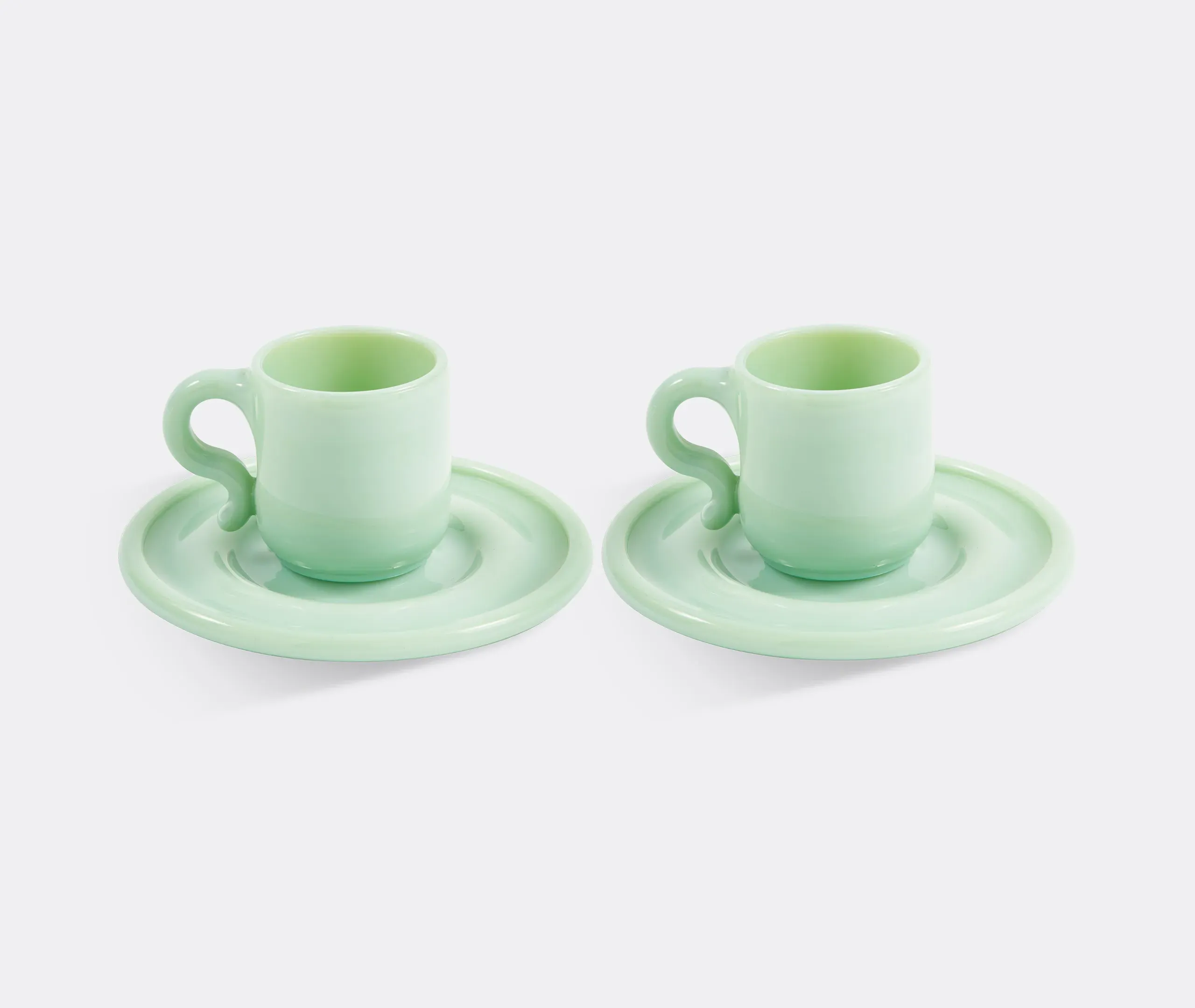 Gobi Espresso Cup Set of Two - Light Green, Pressed Glass product