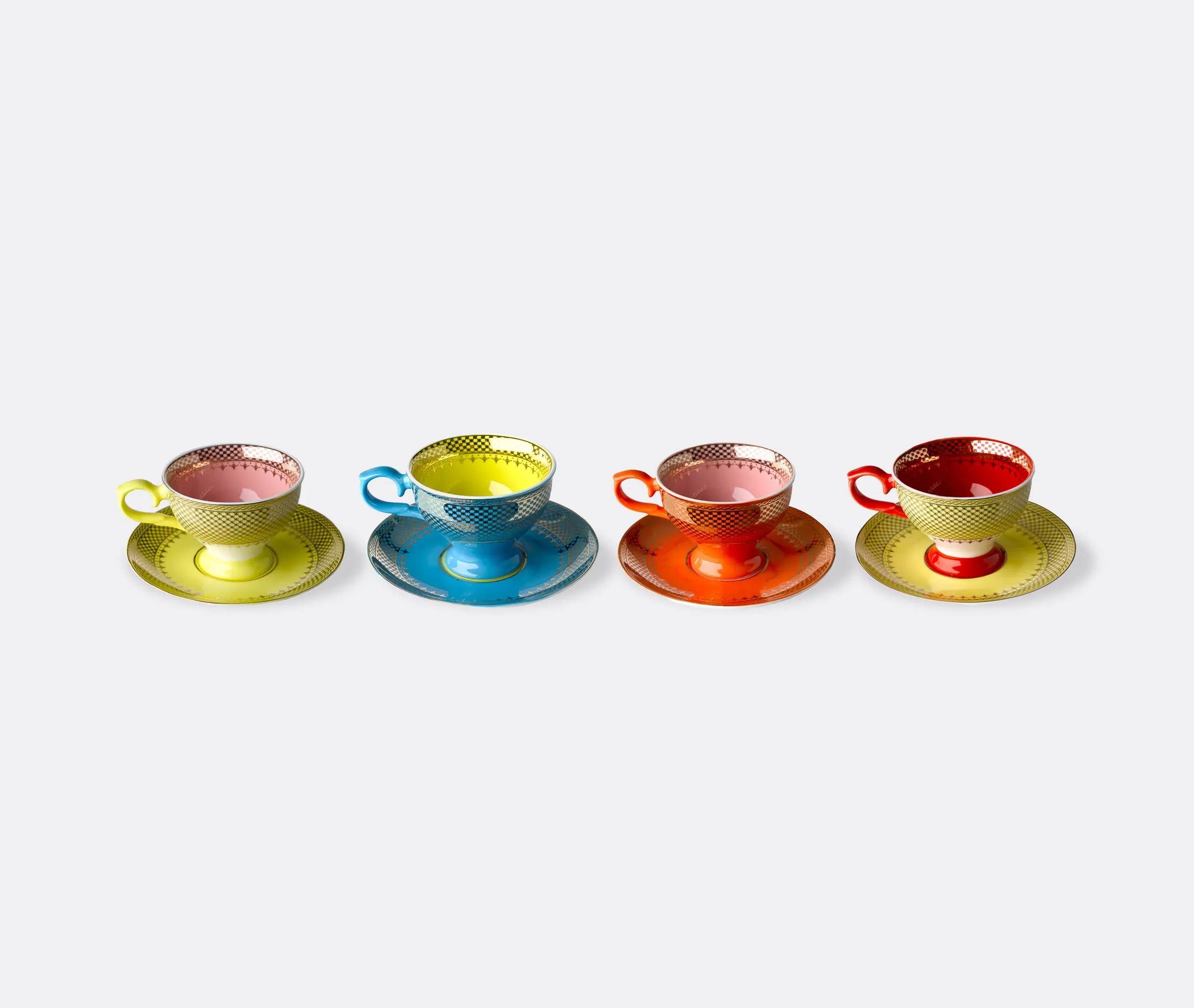 Grandma Espresso Cup And Saucer Set Of Four - Multicolor image
