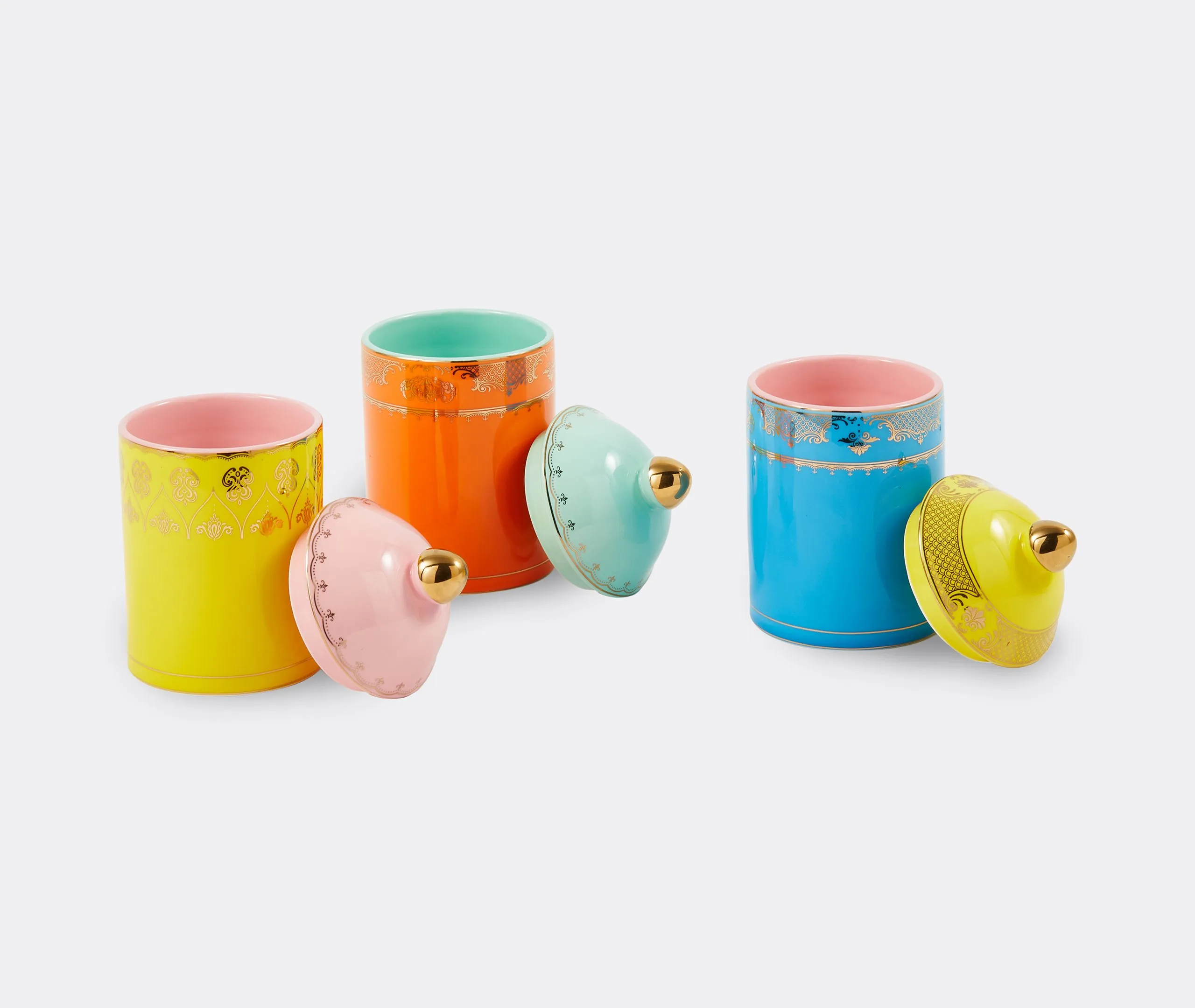 Grandpa Lidded Jar - Orange, Porcelain