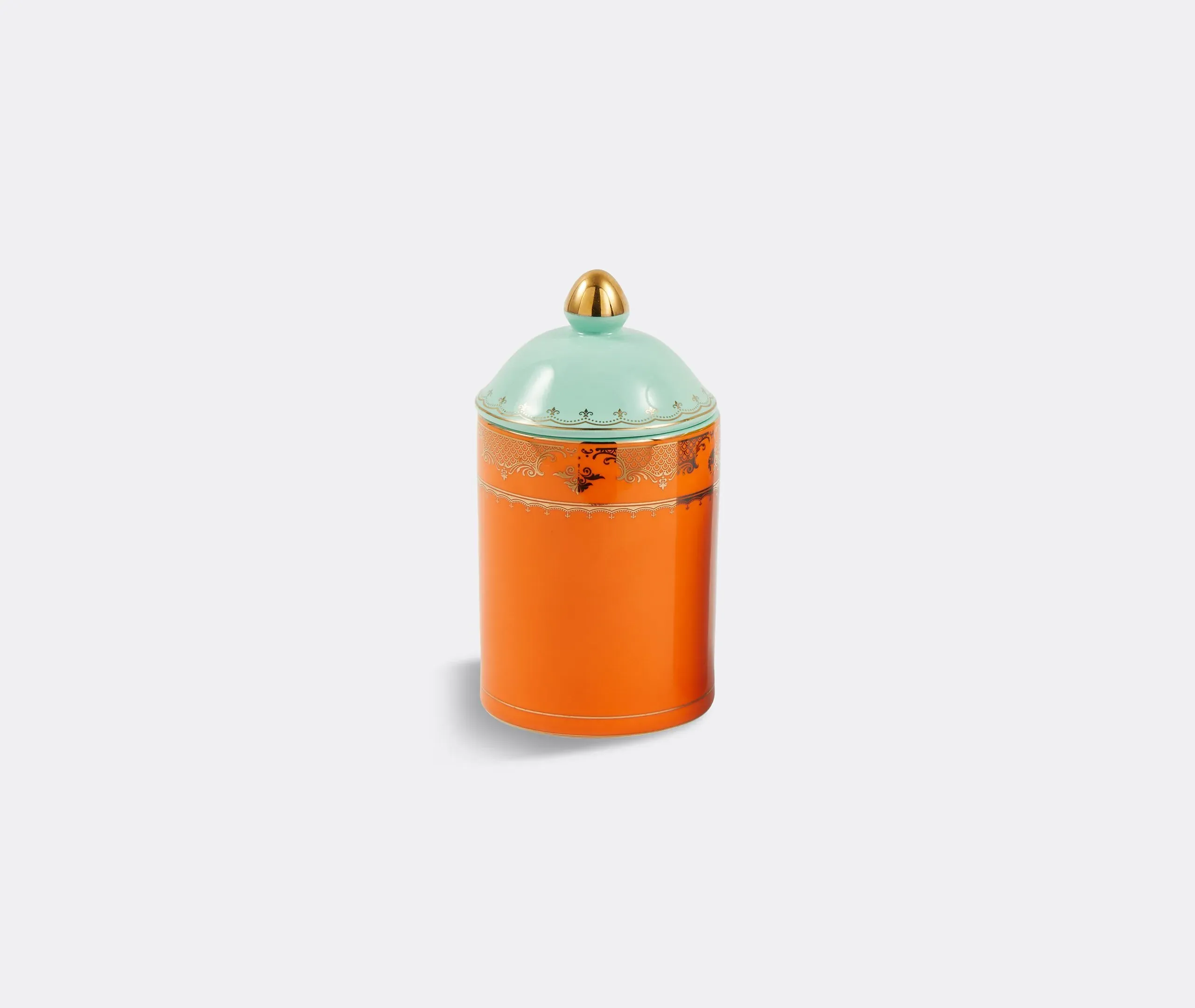 Grandpa Lidded Jar - Orange, Porcelain