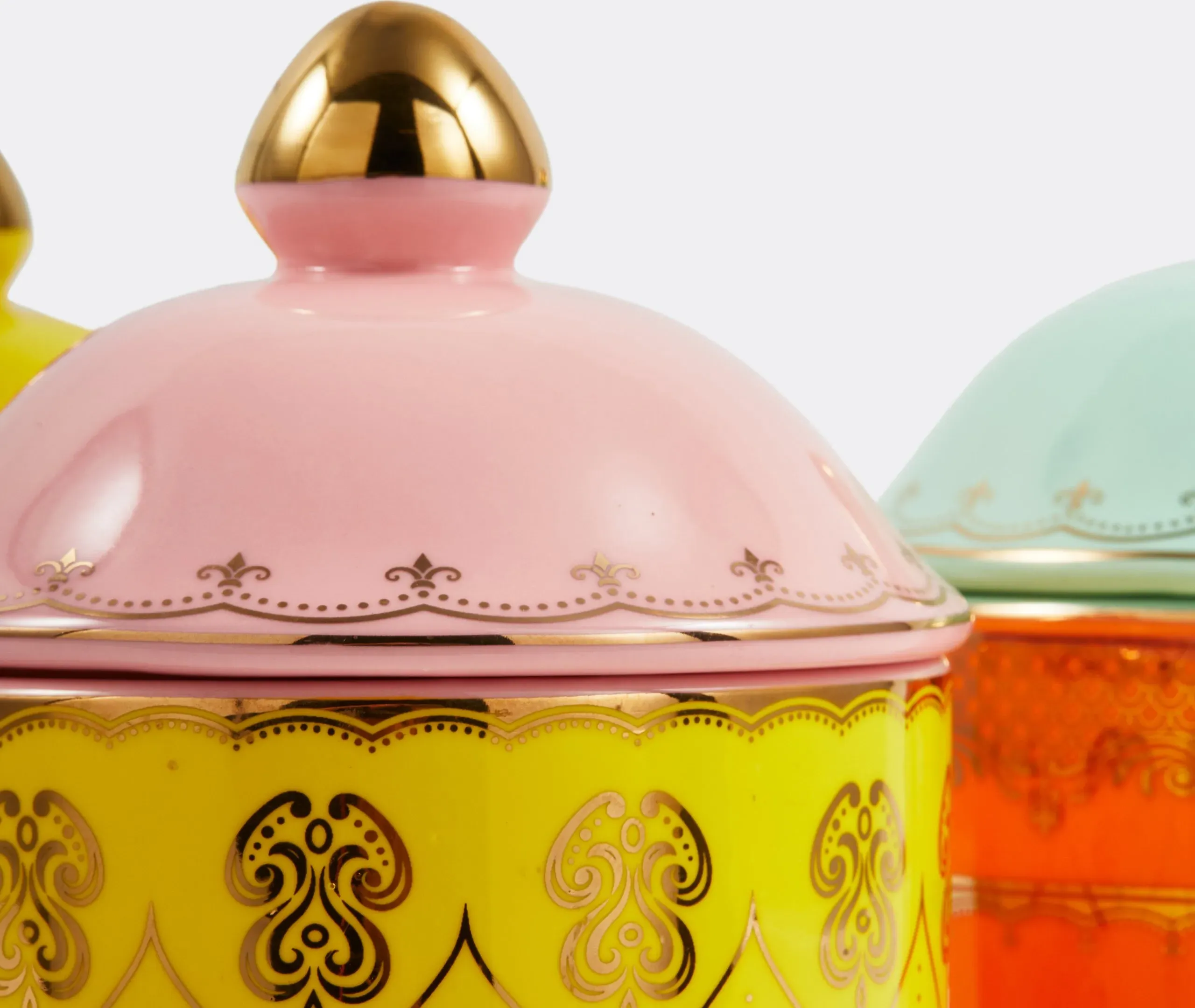 Grandpa Lidded Jar - Yellow, Porcelain