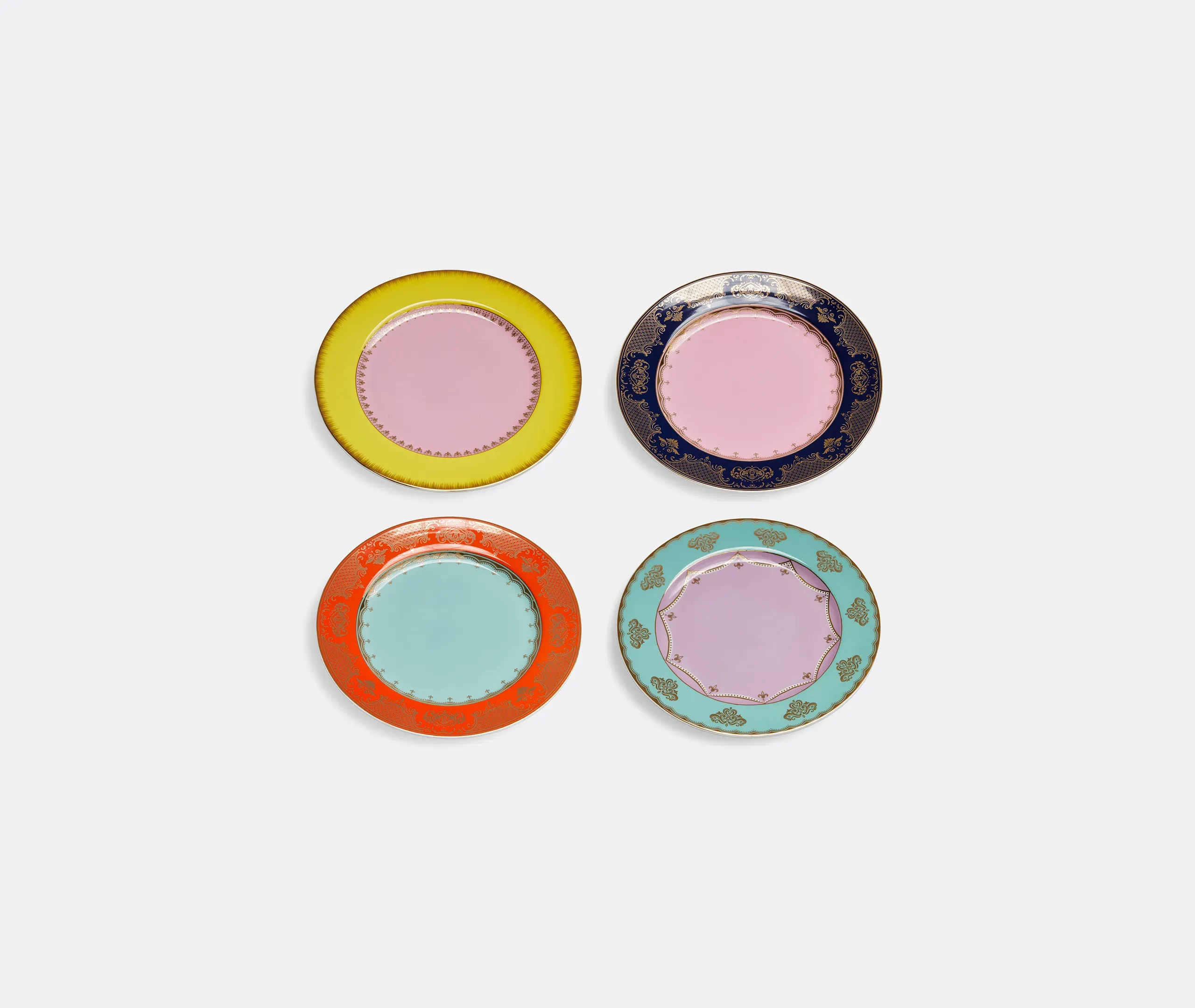 Grandpa Set of Four Dinner Plates - Multicolour, Porcelain product