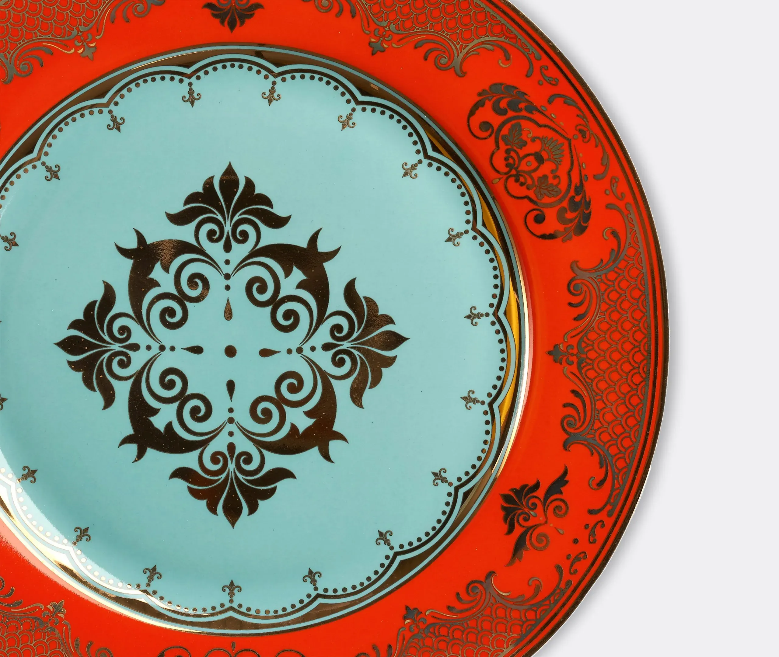 Grandpa Side Plate Set of Four - Multicolor, Ceramic