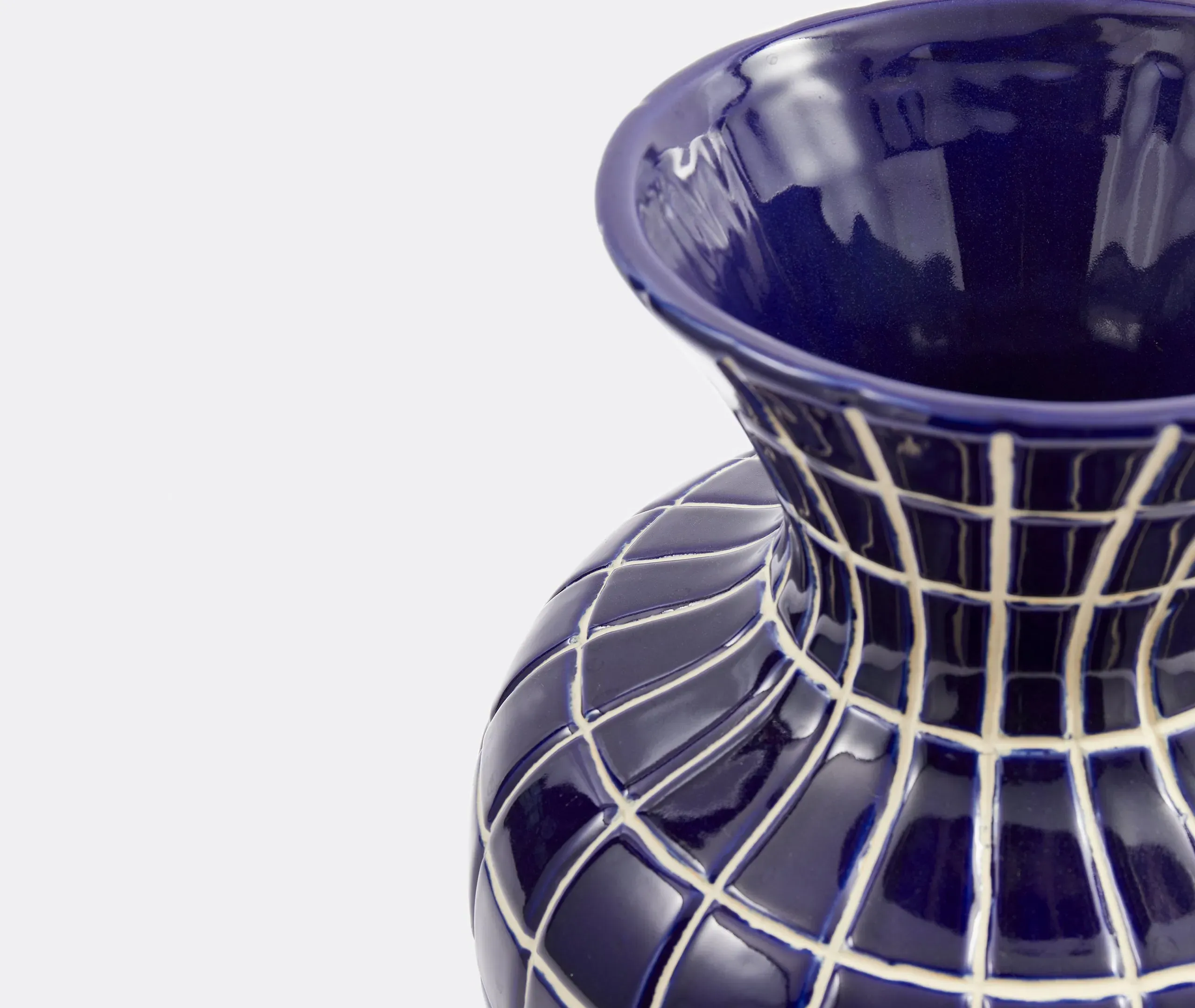 Hamam Vase with Mosaic Pattern - Dark Blue, Ceramic