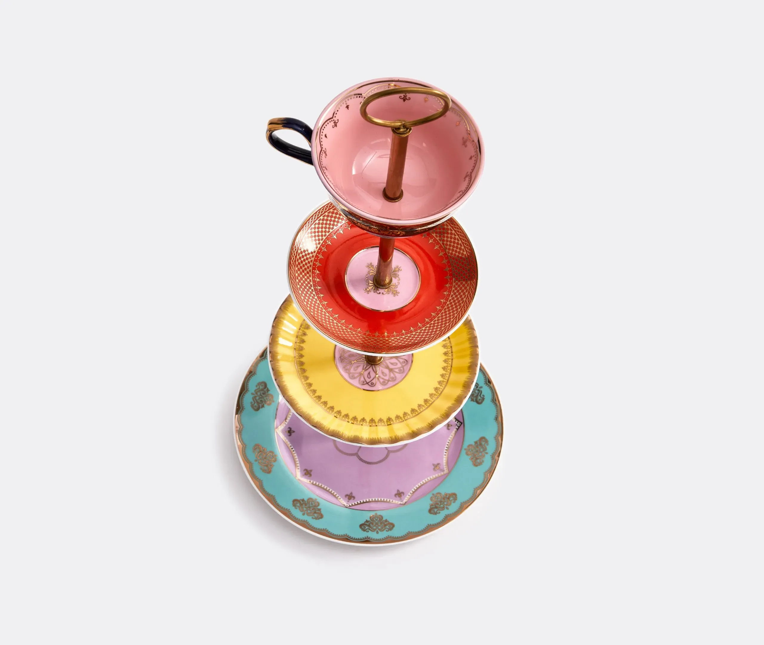 High Tea Set with Gold Details - Multicolor