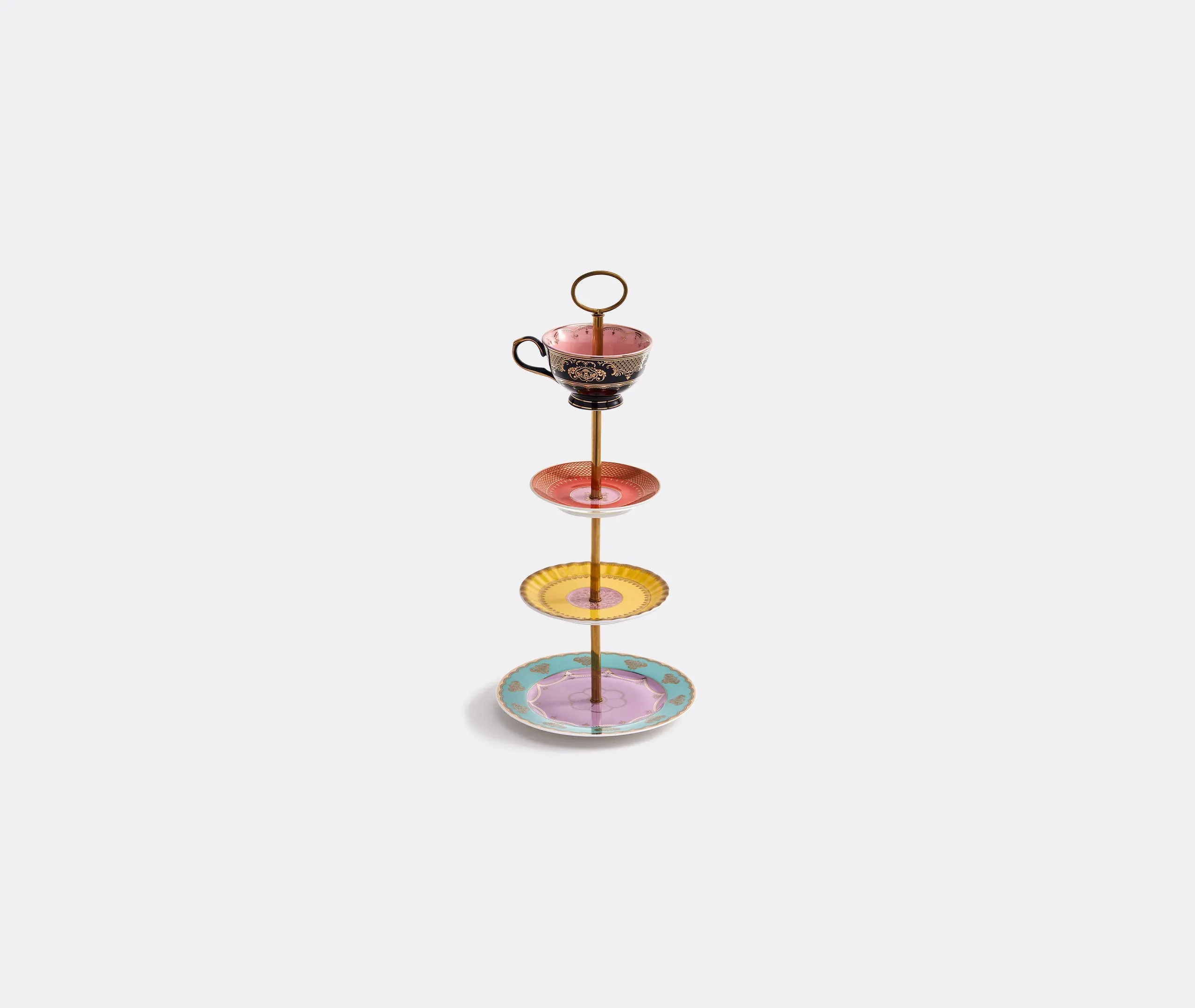 High Tea Set with Gold Details - Multicolor image