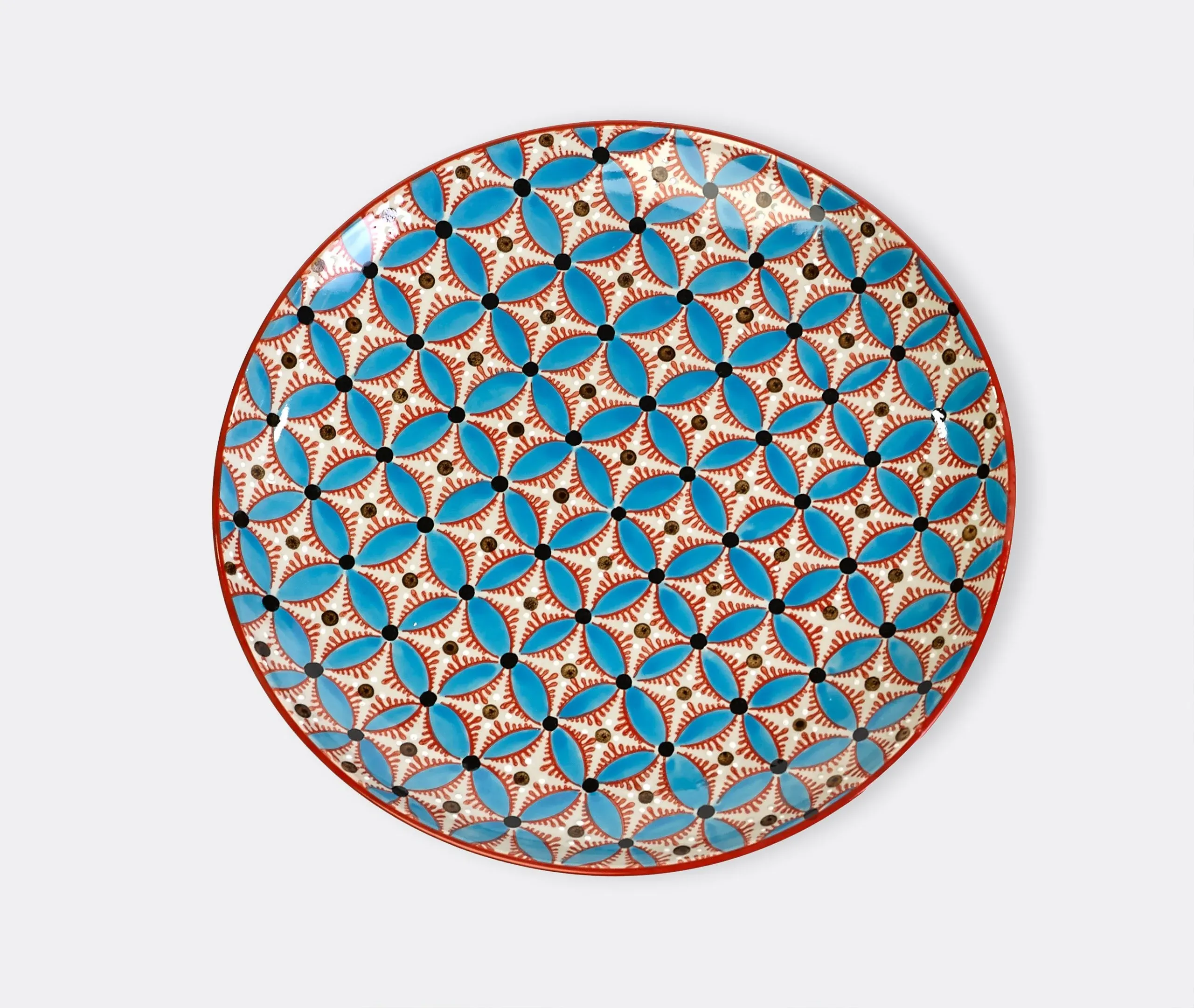 Hippy Side Dinner Plate Set of Four - Multicolor, Ceramic