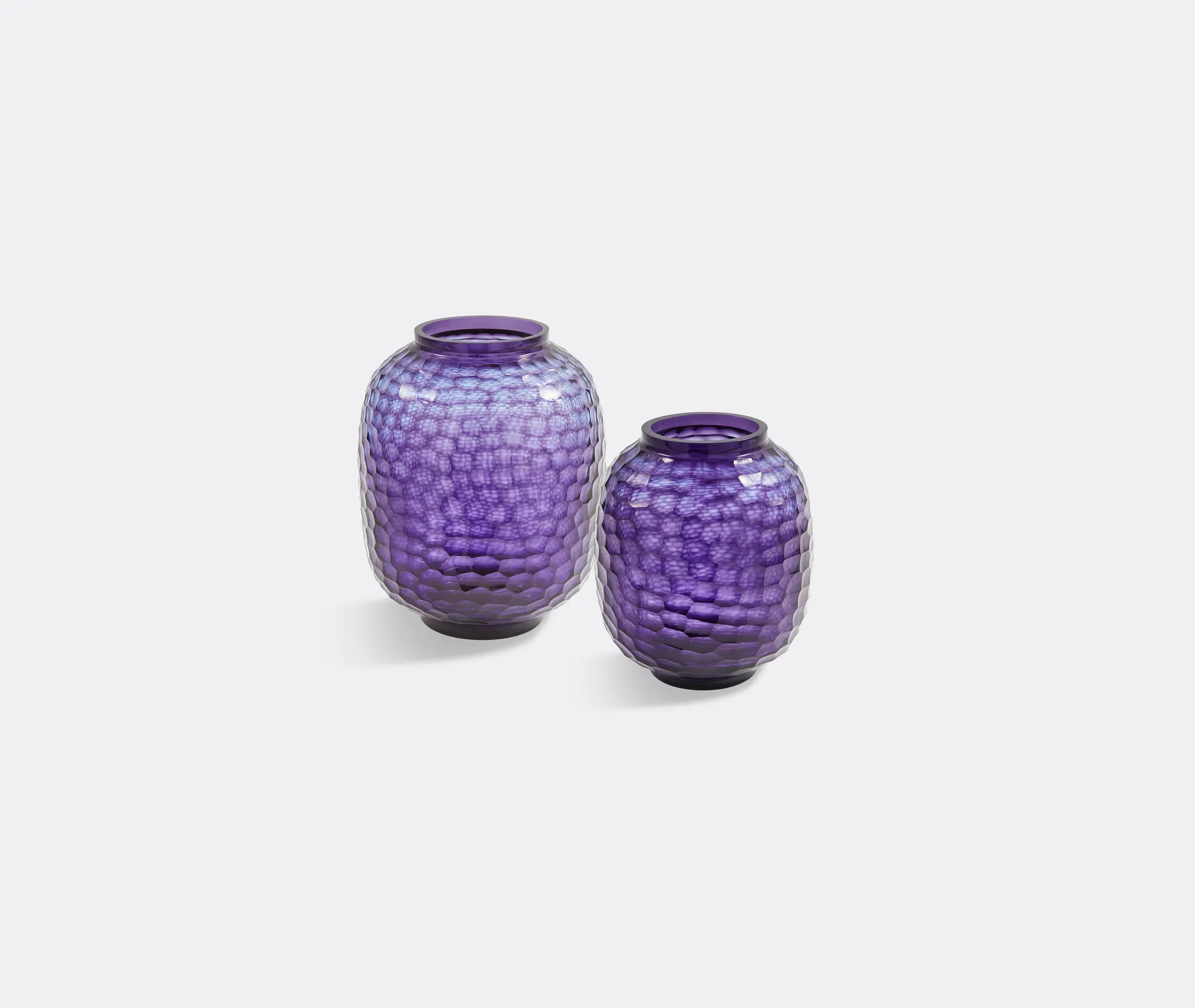 Honeycomb Large Vase - Purple, Glass