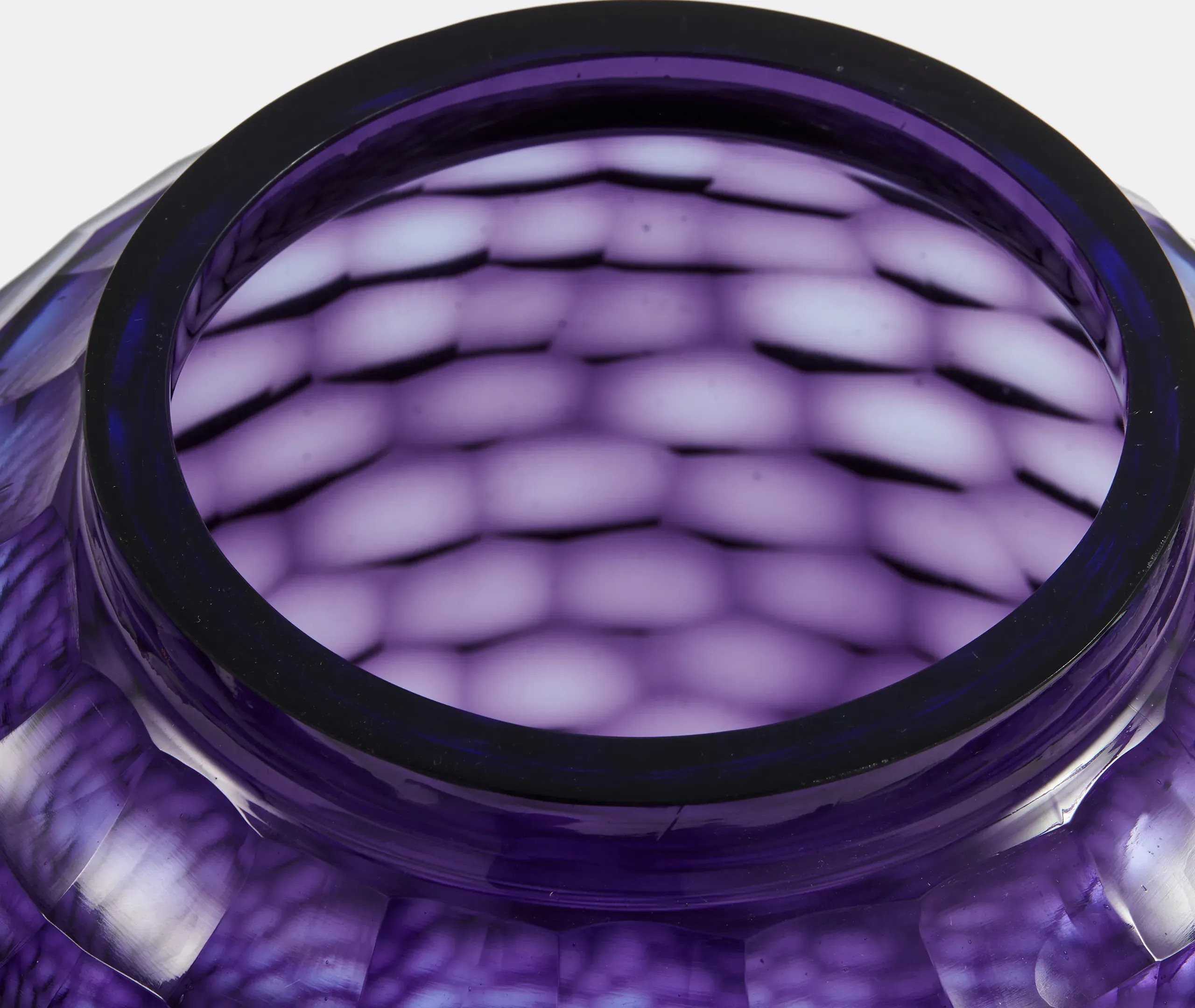 Honeycomb Small Vase - Dark Purple, Glass alternate view