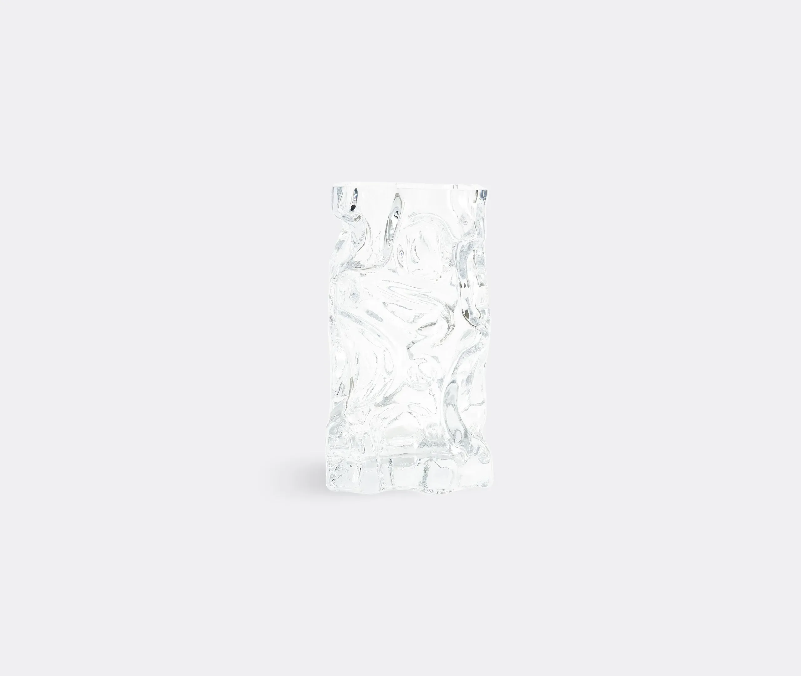 Ice Vase with Flowing Design - Clear, Glass