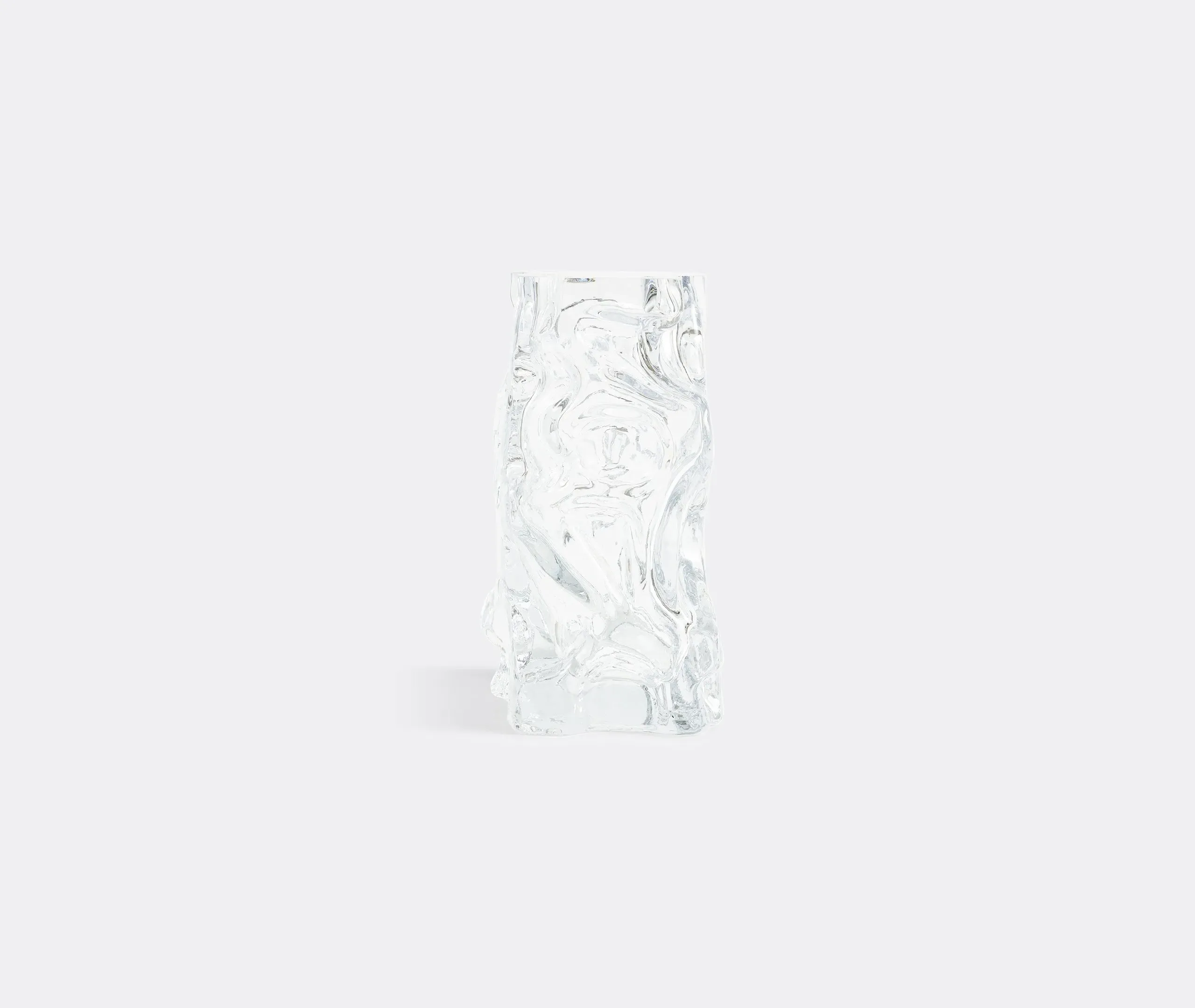 Ice Vase with Flowing Design - Clear, Glass