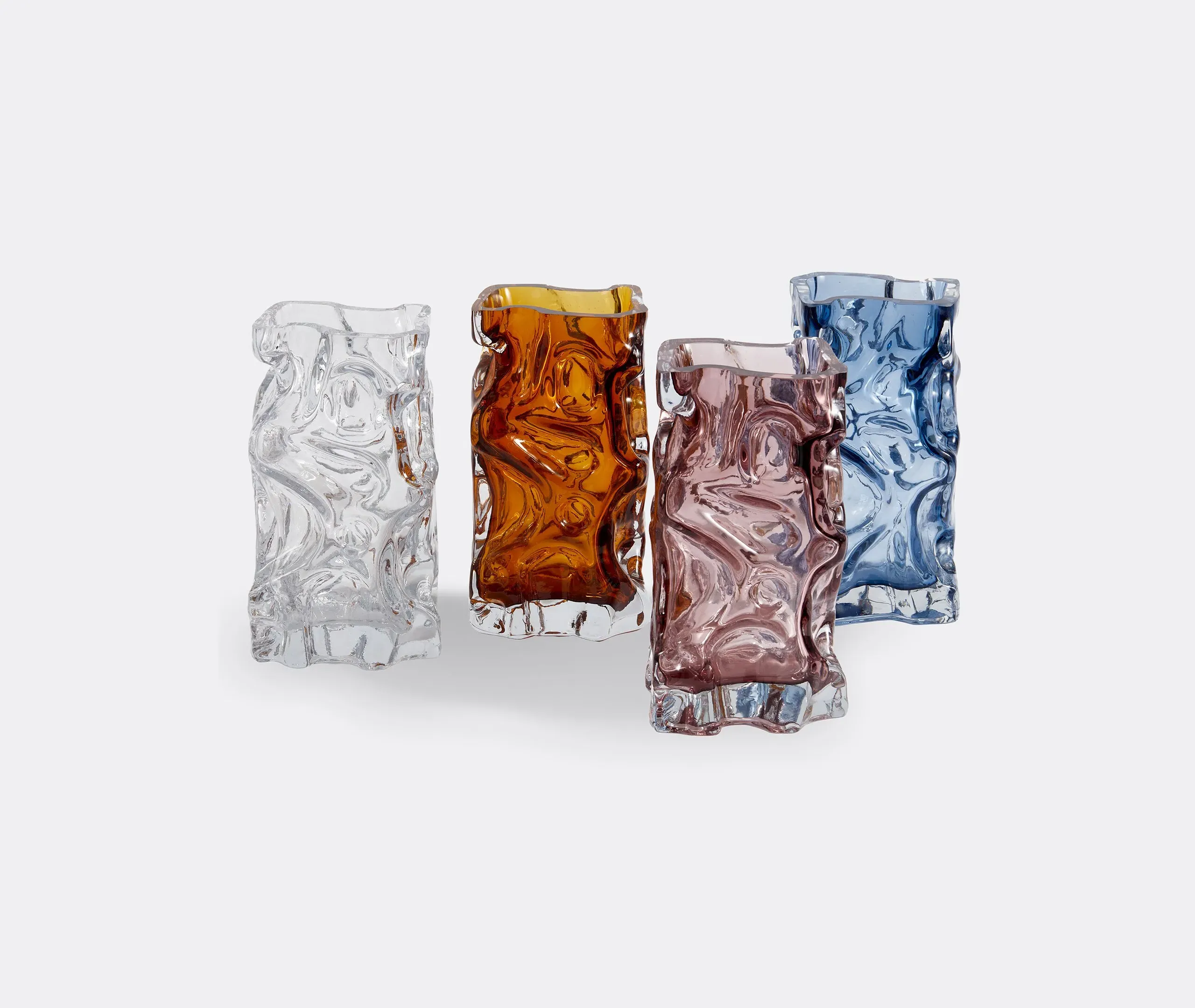 Ice Vase with Flowing Design - Clear, Glass