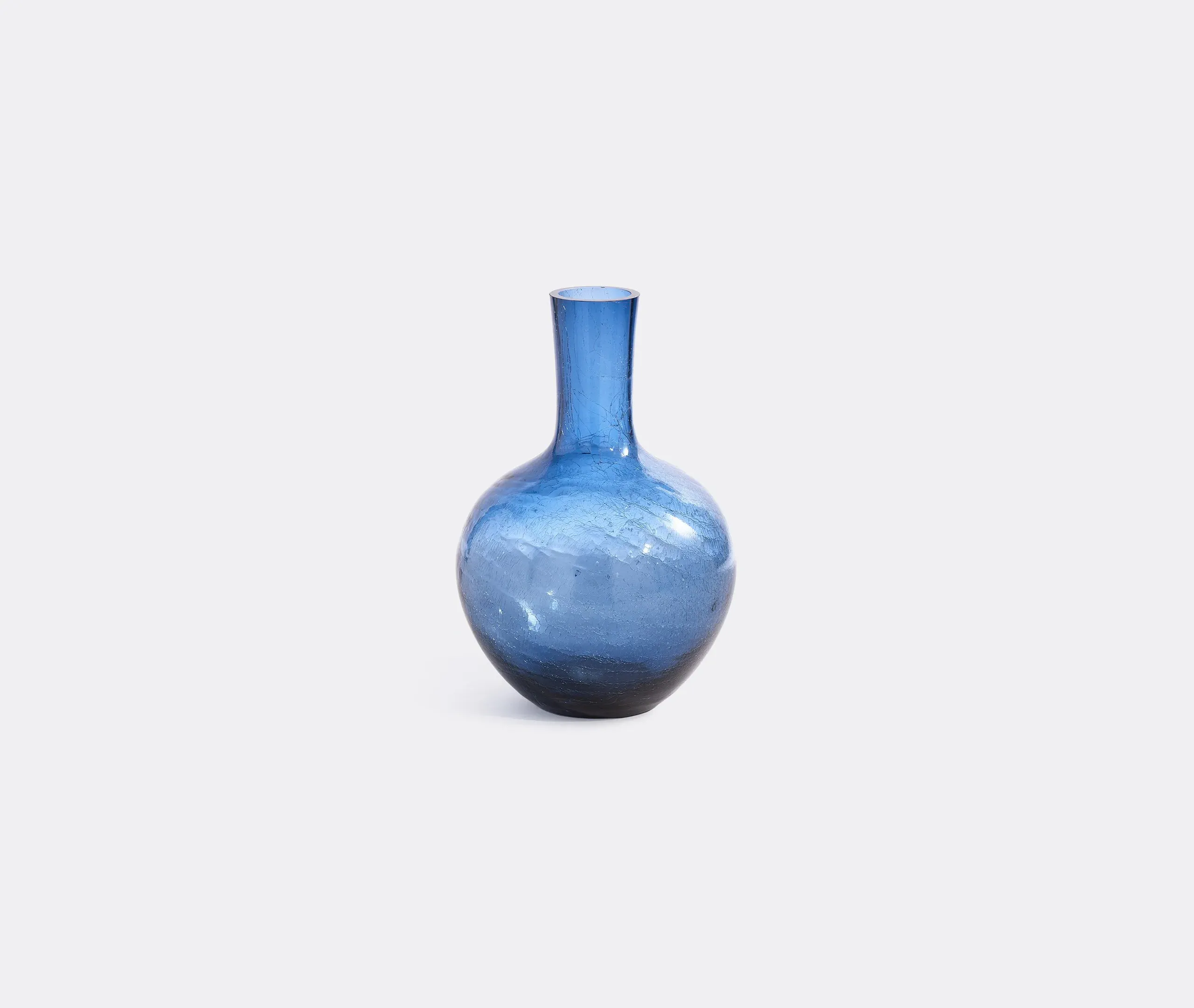 Large Ball Body Vase - Blue, Glass