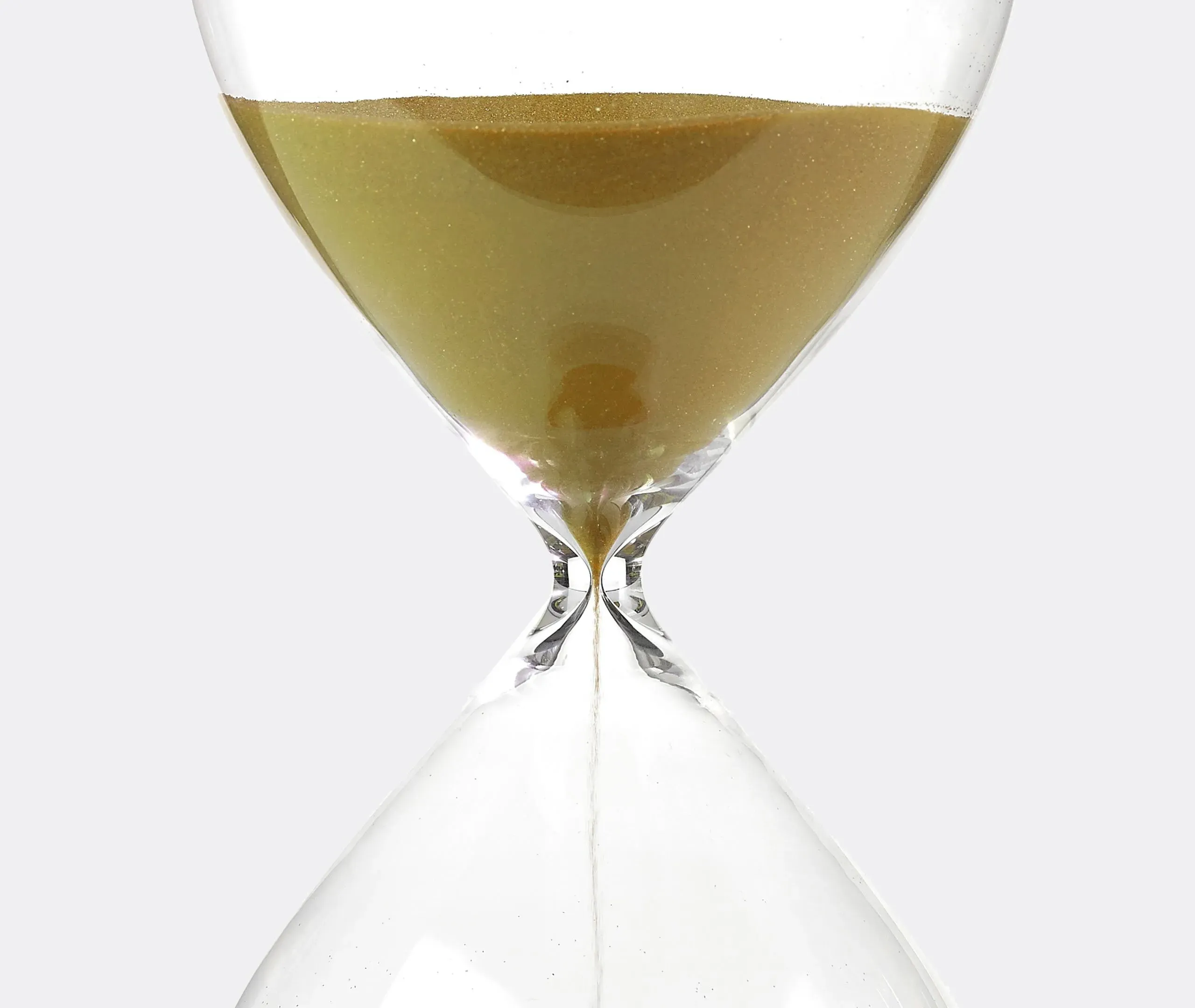 Large Hourglass Decorative Object - Gold, Glass