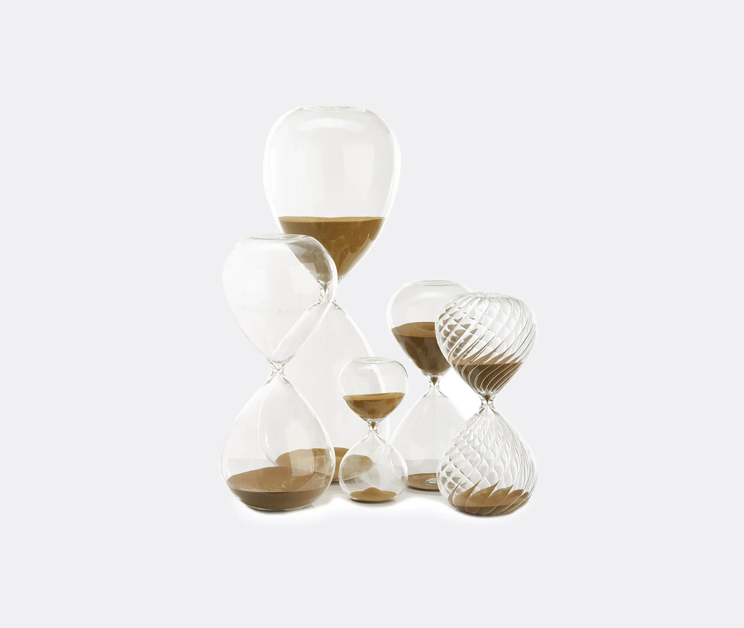 Large Hourglass Decorative Object - Gold, Glass