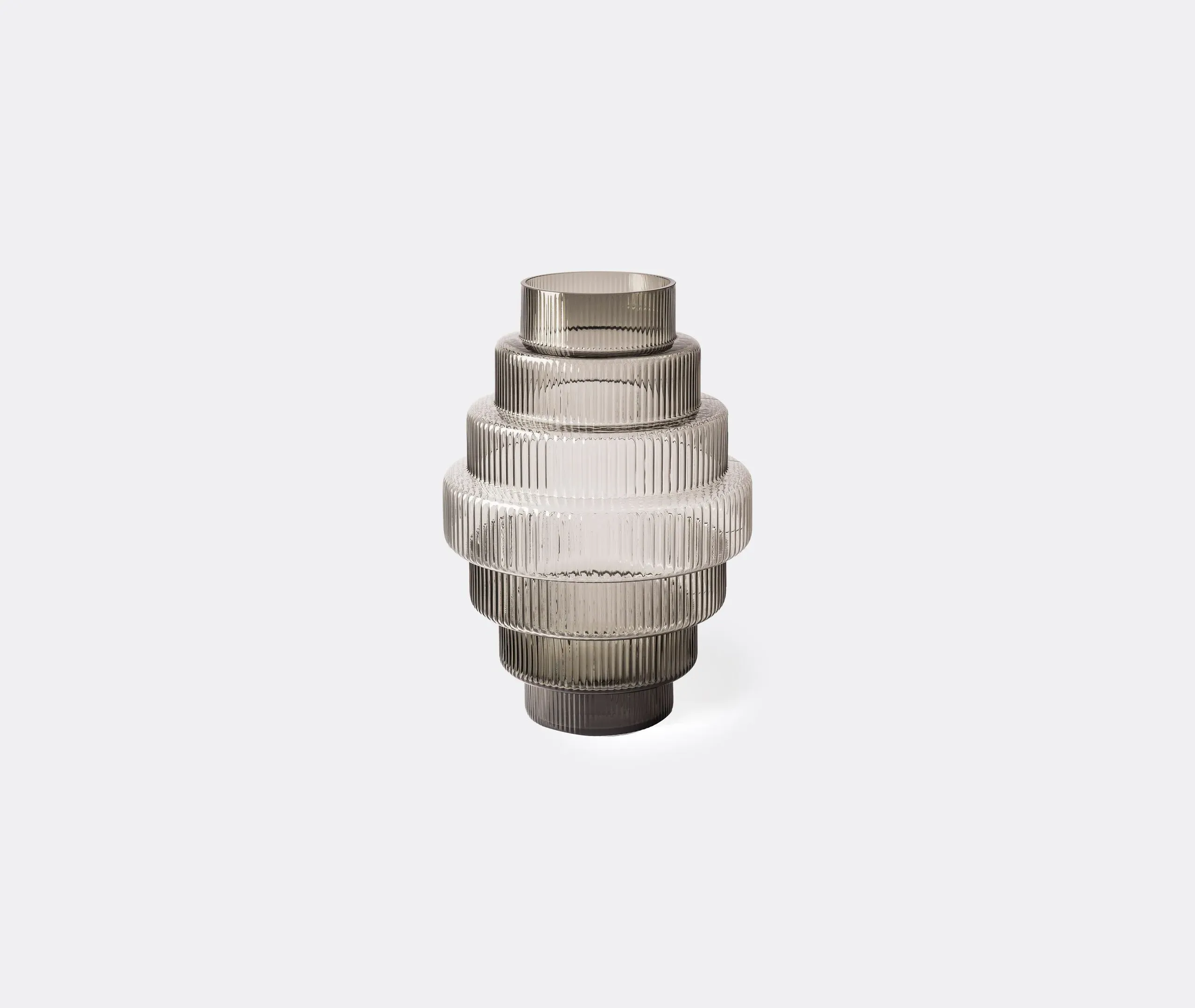 Large Steps Vase - Dark Grey, Glass