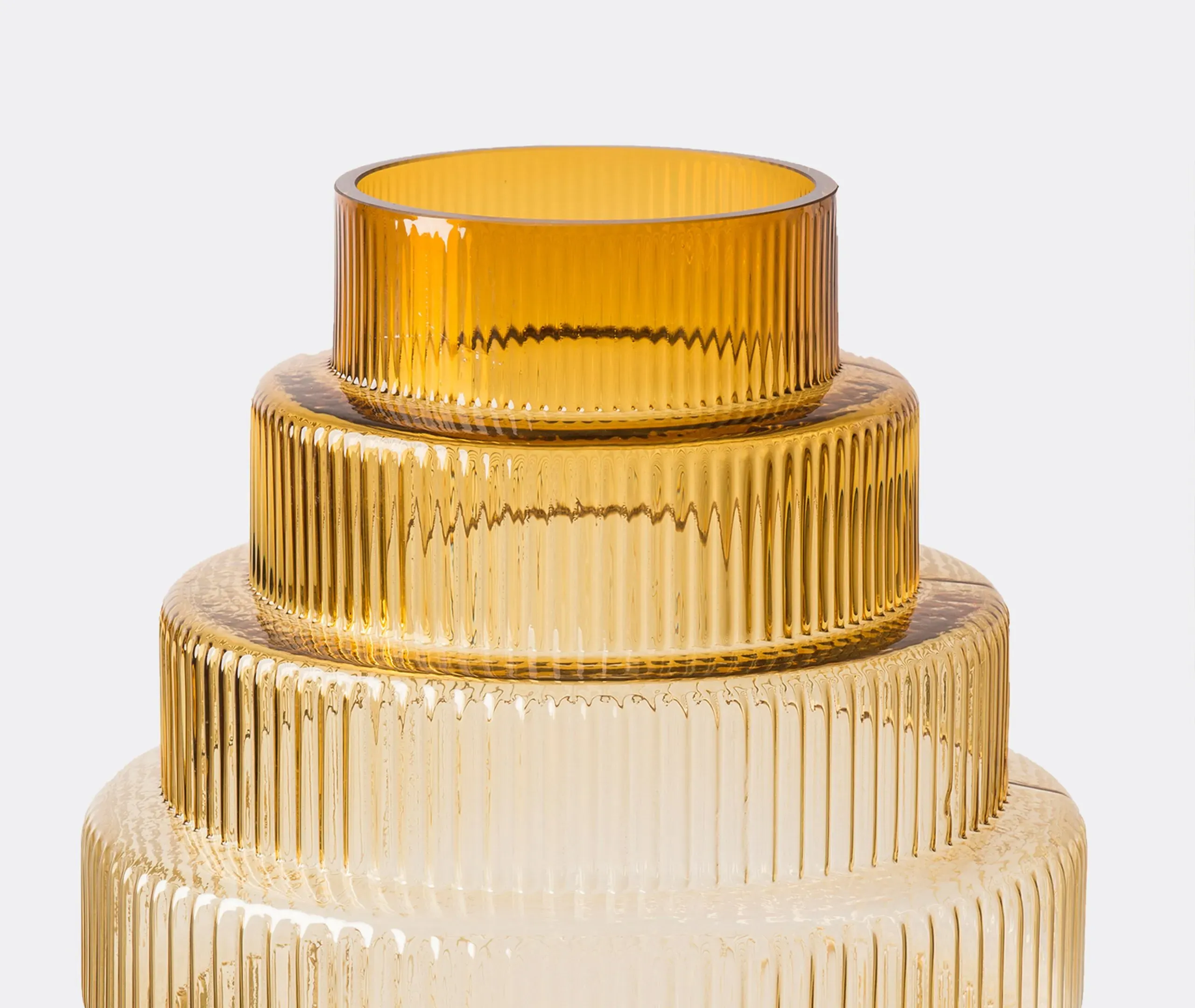 Large Steps Vase - Ocher, Mouth-Blown Glass