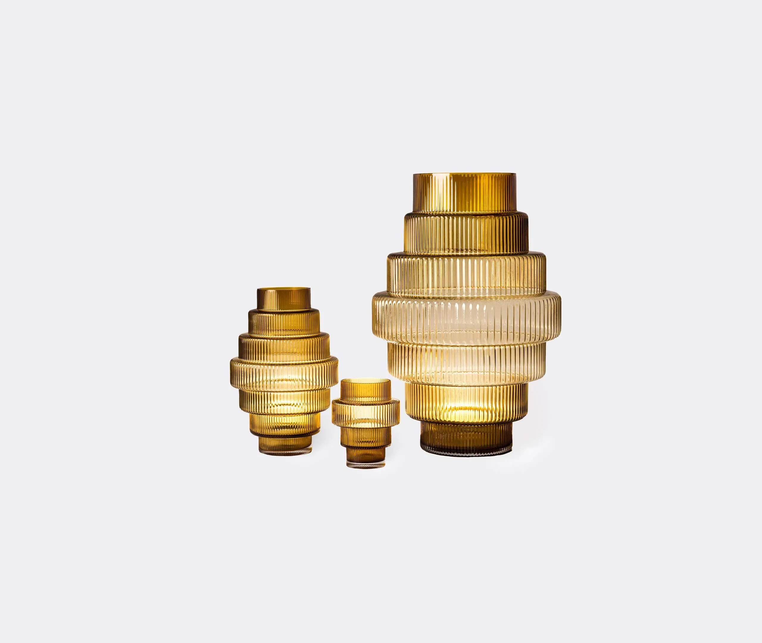 Large Steps Vase - Ocher, Mouth-Blown Glass