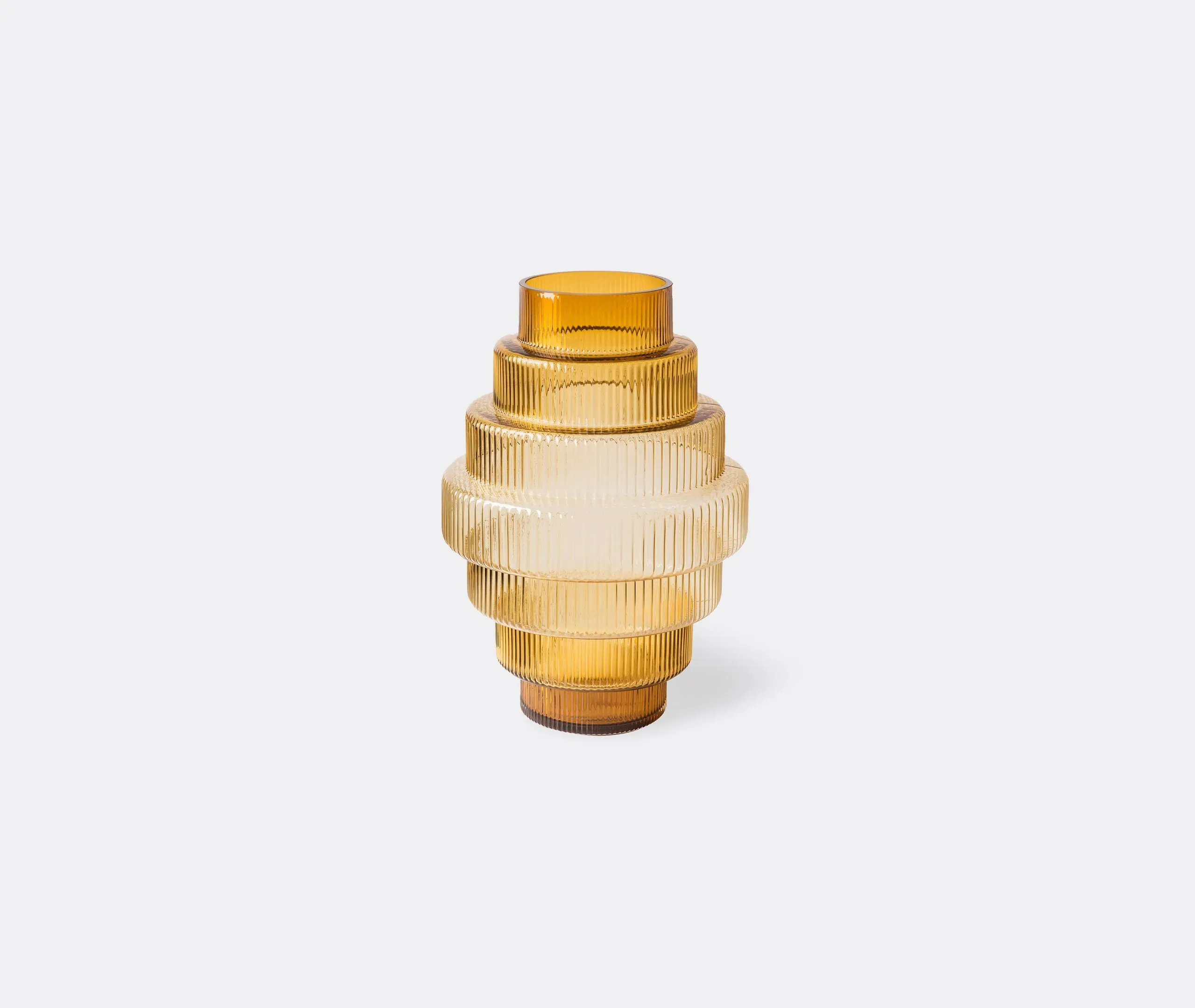 Large Steps Vase - Ocher, Mouth-Blown Glass
