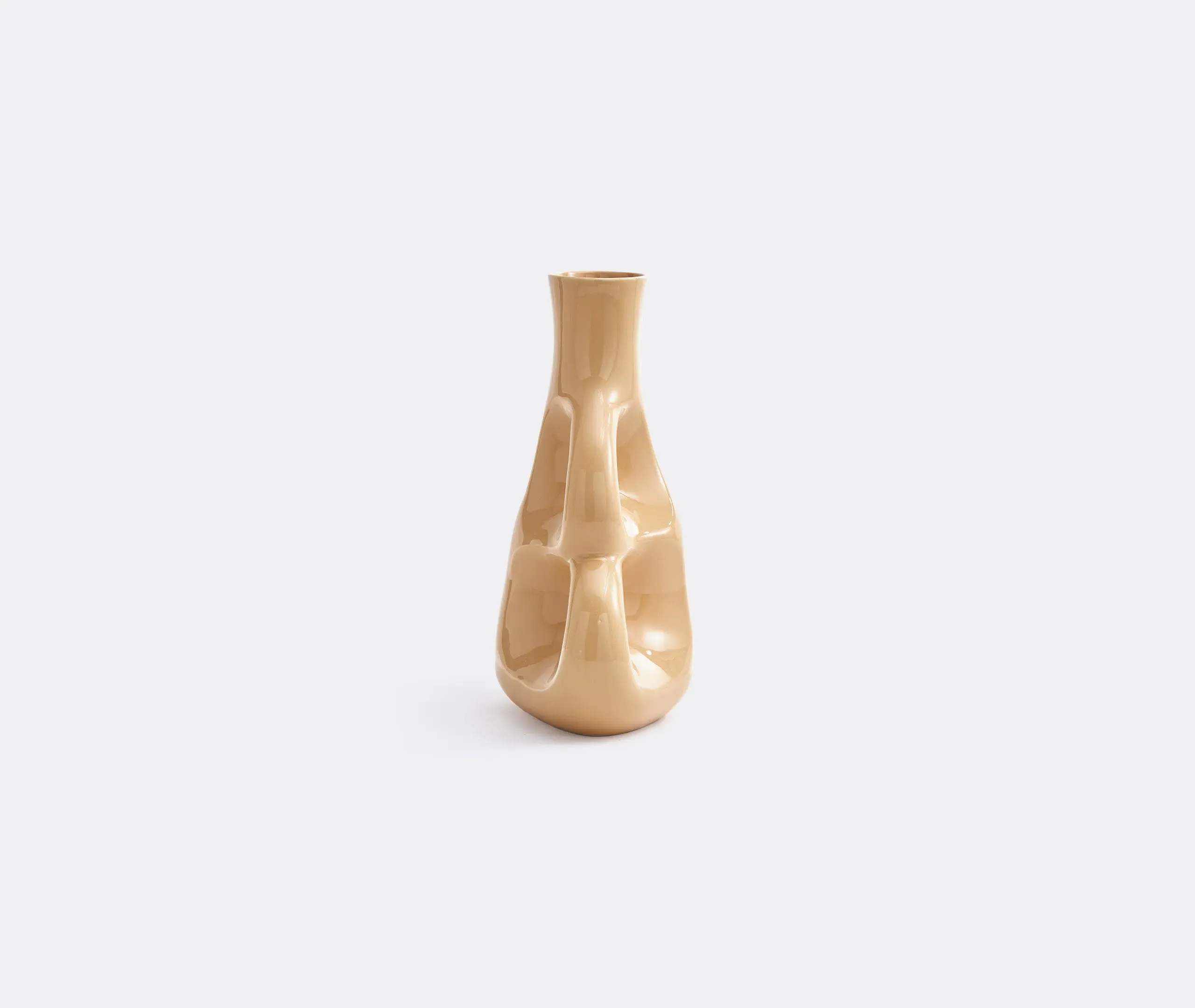 Large Three Ears Vase - Beige, Ceramic